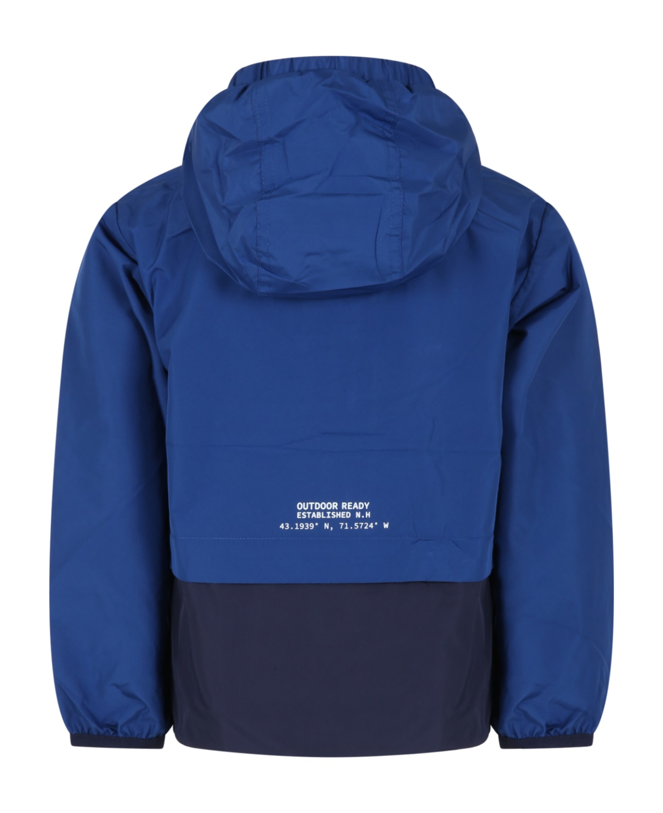 Timberland Blue Windbreaker For Boy With White Logo - Blue