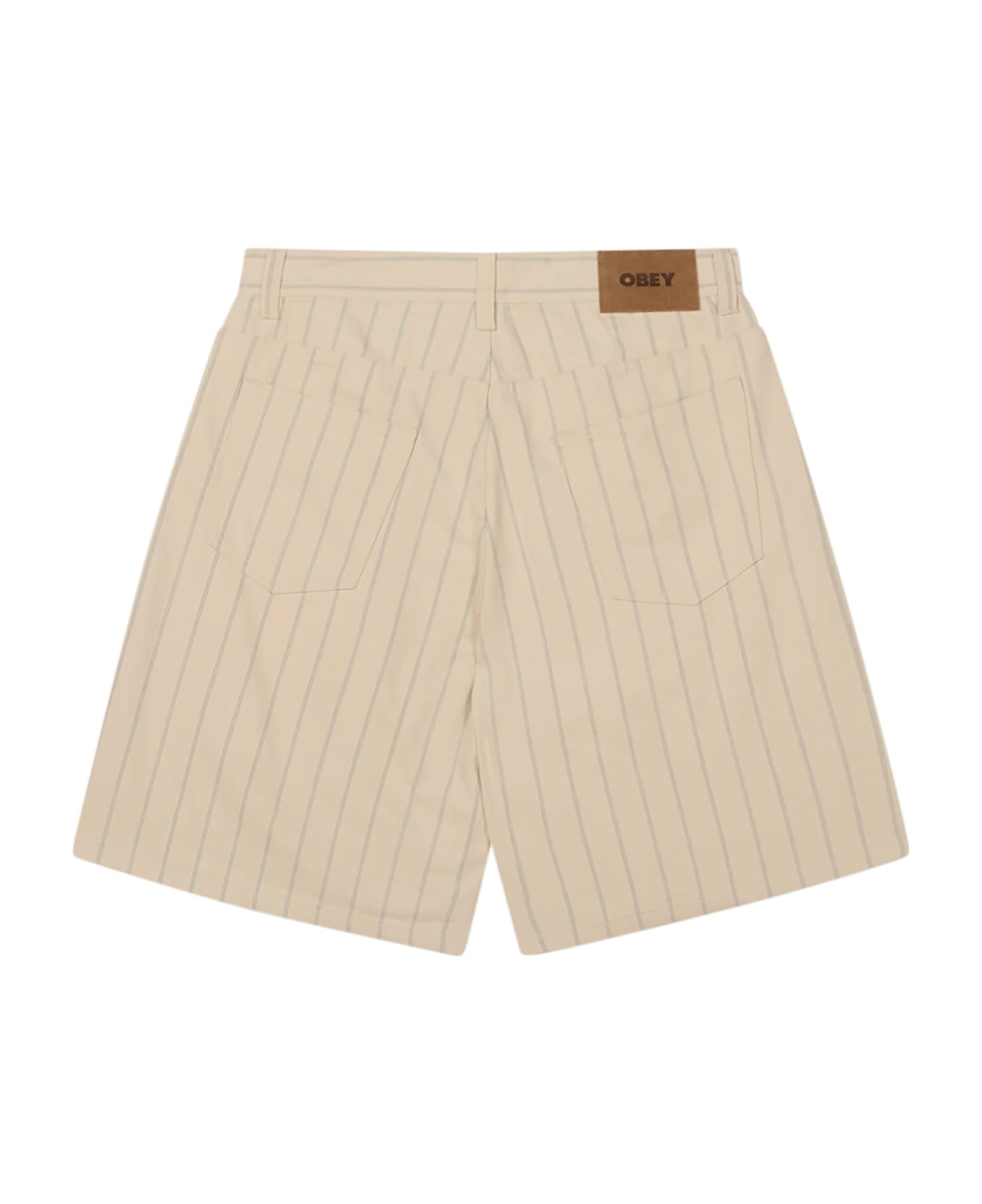 Obey Stripe Baggy Denim Short - Pel Pelican Multi