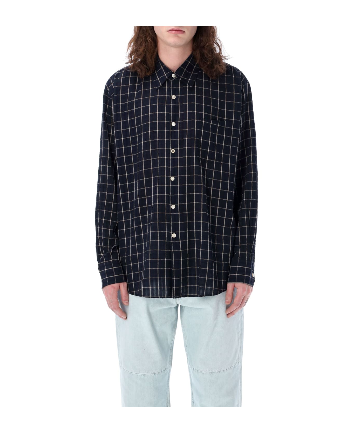 Our Legacy Above Shirt - DARK MEDITERIAN CHECK シャツ