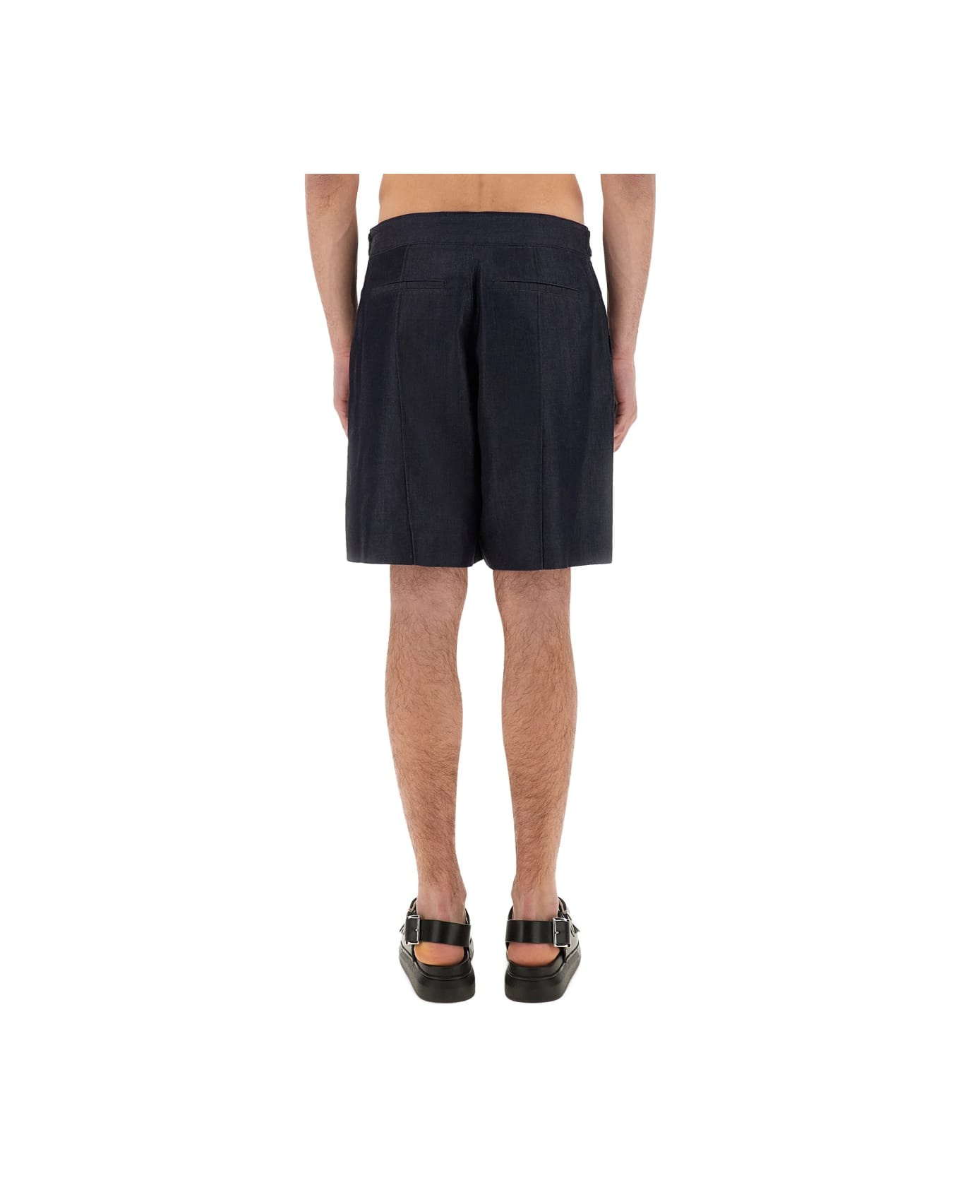 Alexander McQueen Short In Denim - Indigo