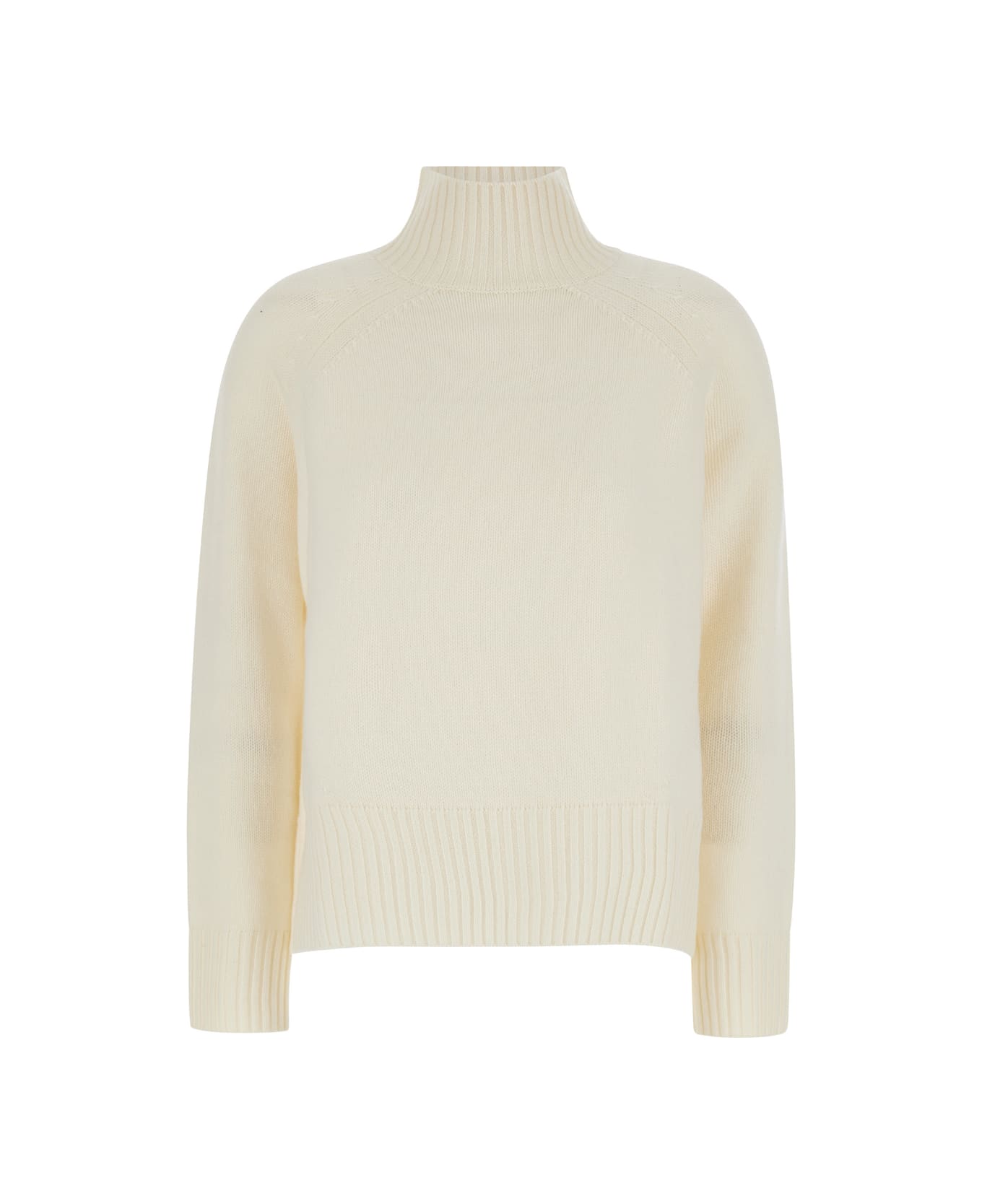 Allude White High Neck Sweater In Wool And Cashmere Woman - White