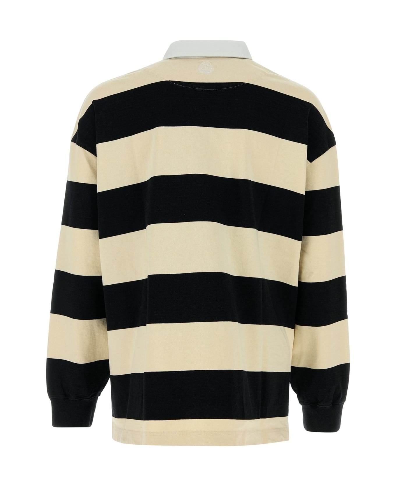 Alexander McQueen Embroidered Cotton Oversize Polo Shirt - BLACKIVORY
