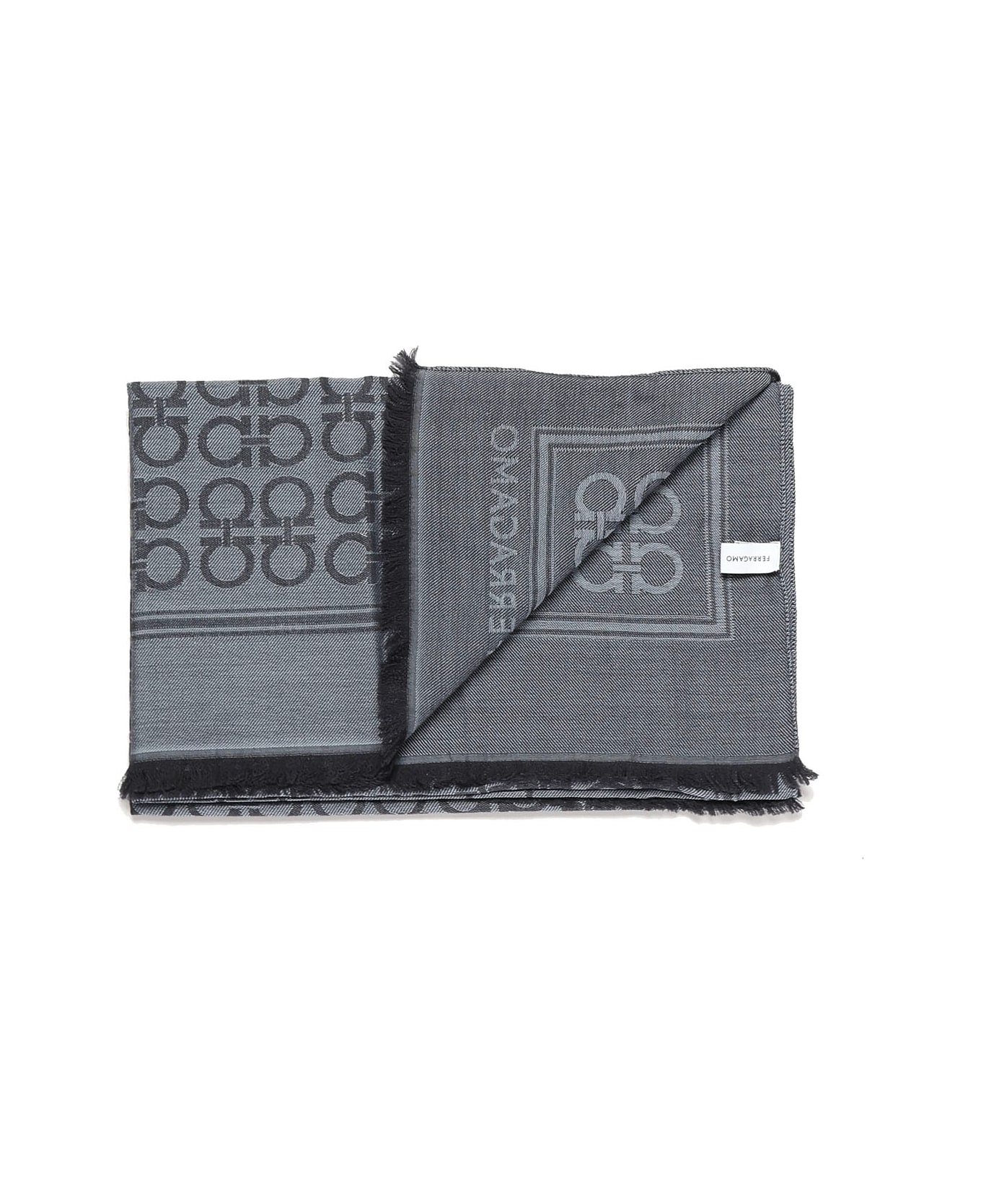 Ferragamo Gancini Square Stole - Grey