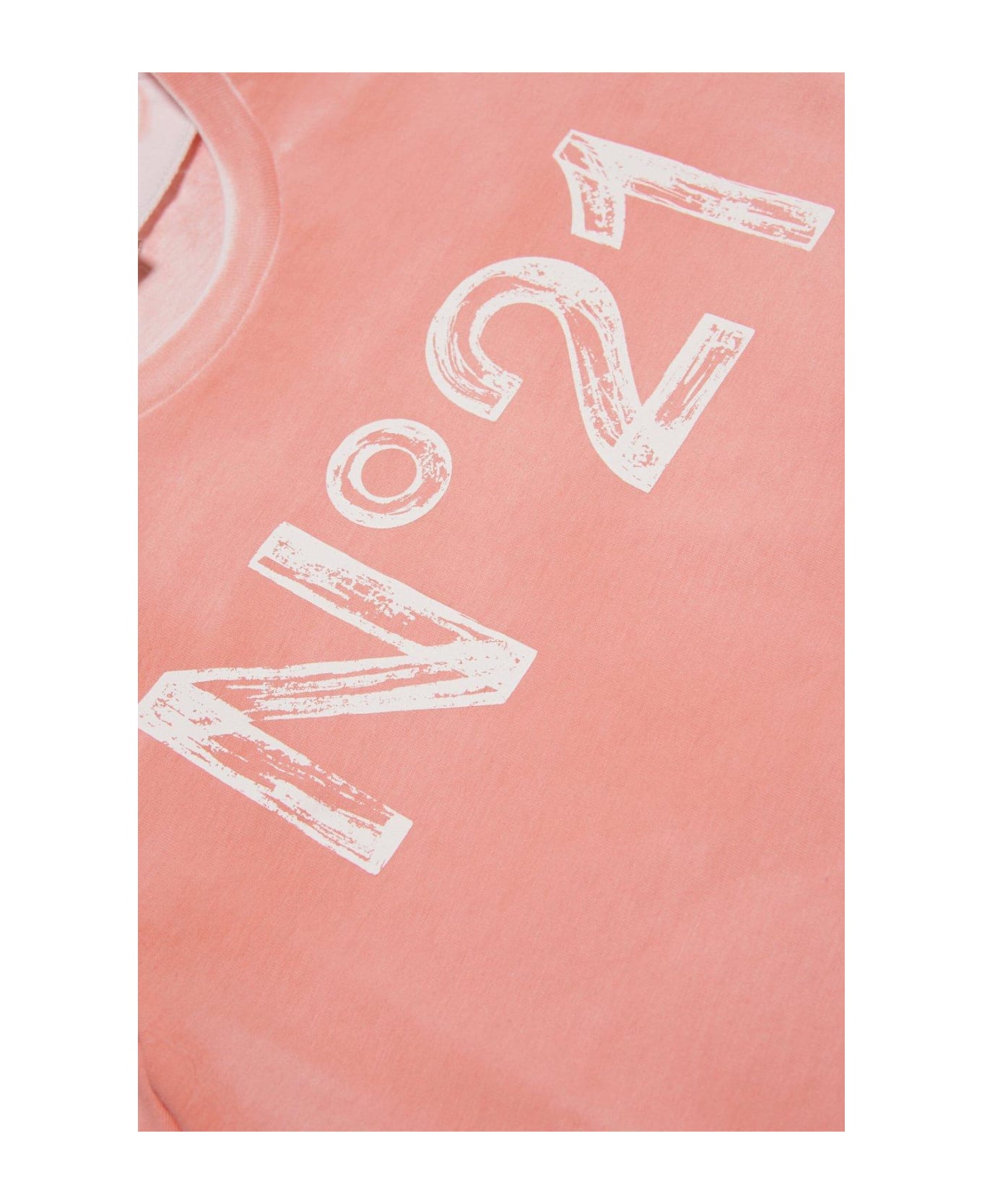 N.21 Logo Printed Crewneck T-shirt - Salmone Tシャツ＆ポロシャツ