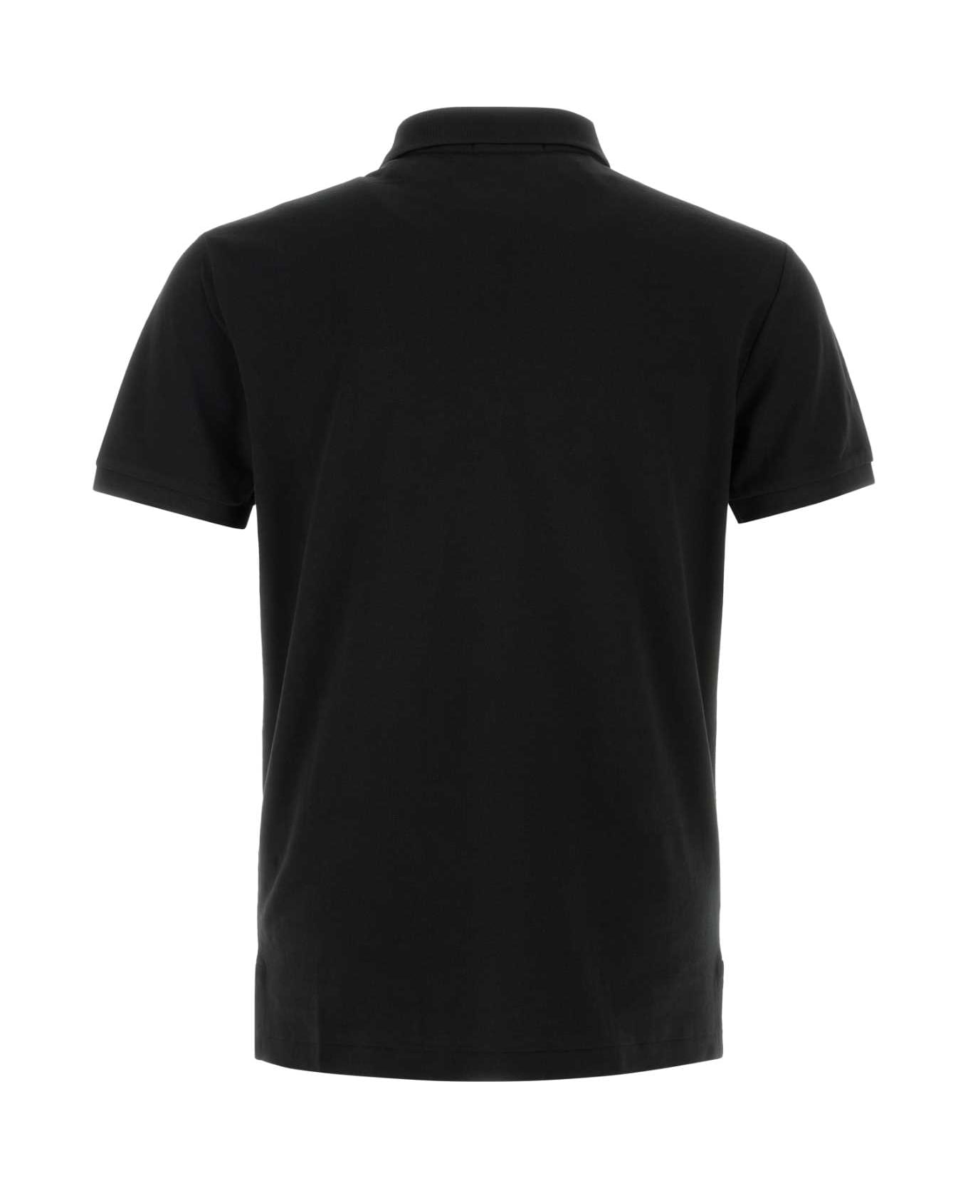 Polo Ralph Lauren Black Piquet Polo Shirt - 001