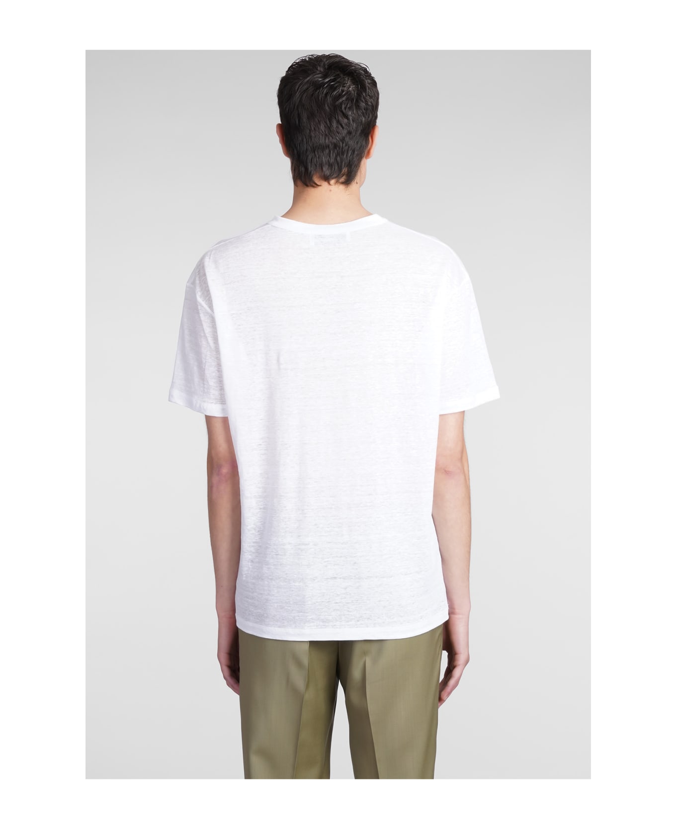 costumein T-shirt In White Linen