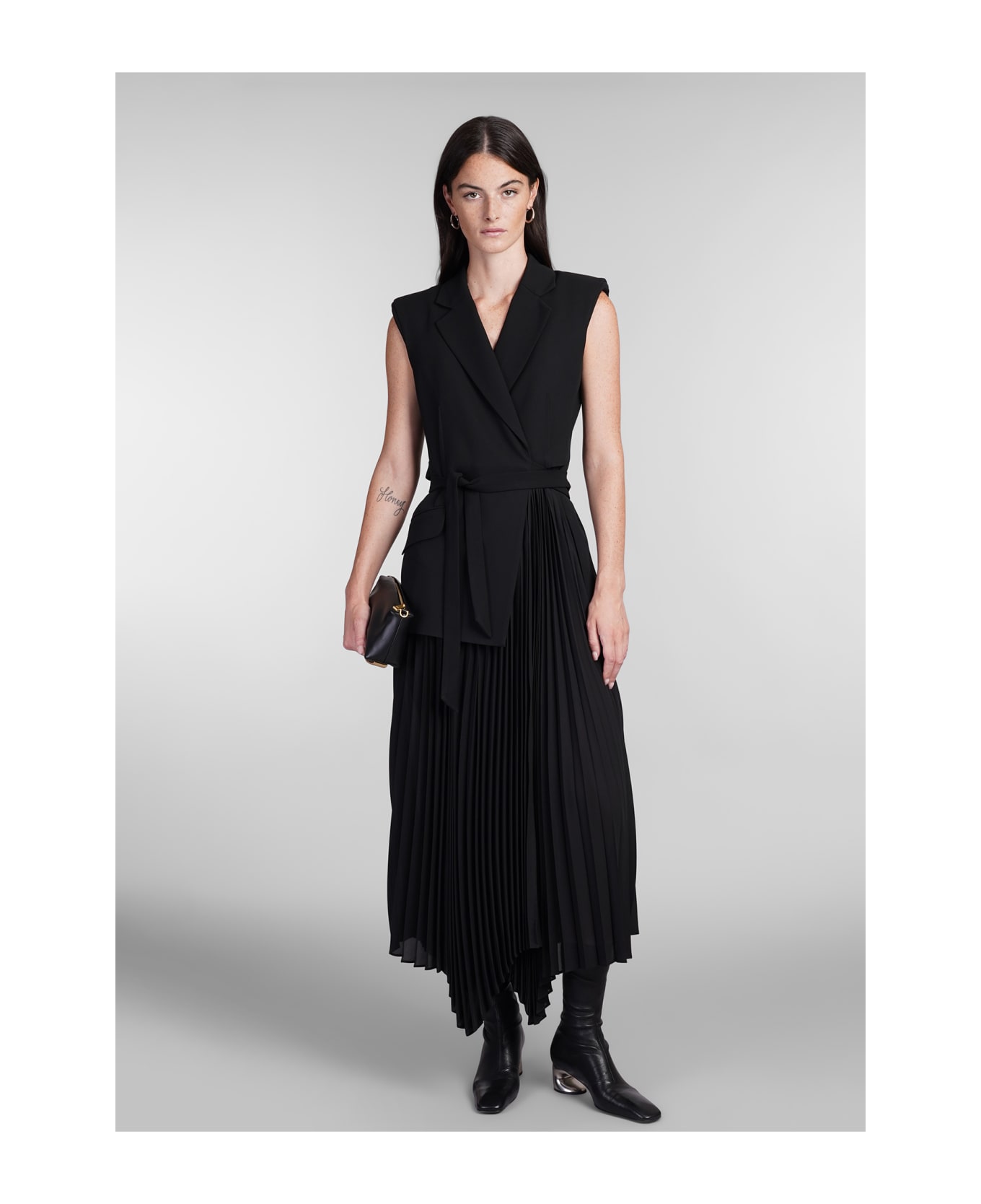 Simkhai Helena Dress In Black Acetate - black