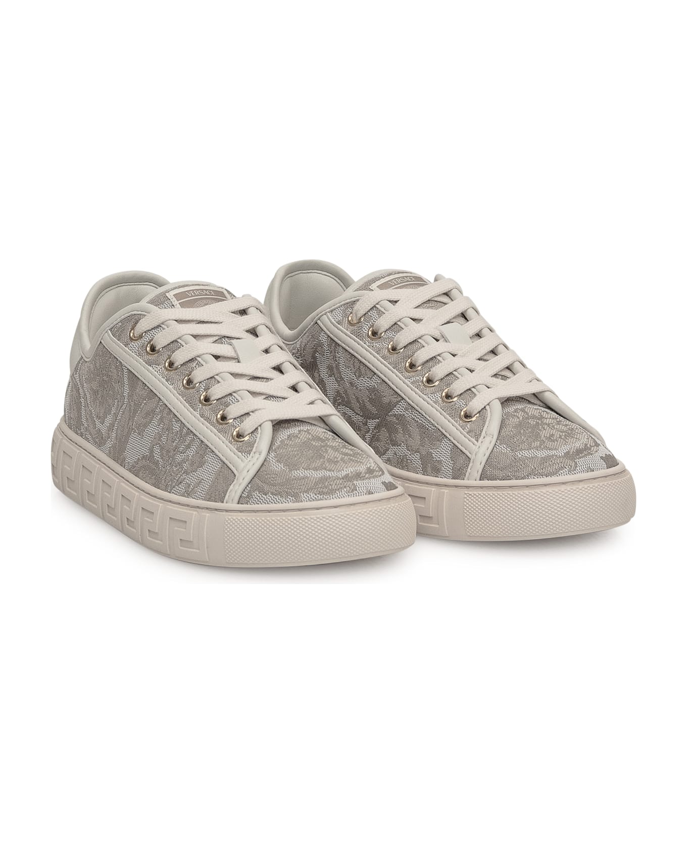 Versace Baroque Greca Sneakers - BEIGE-OFF WHITE-LIGHT GOLD