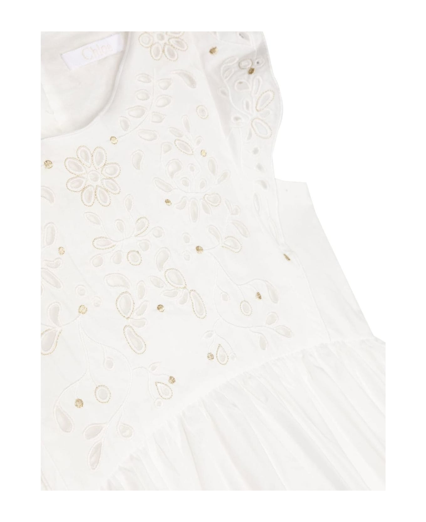 Chloé White Cotton Dress - Bianco