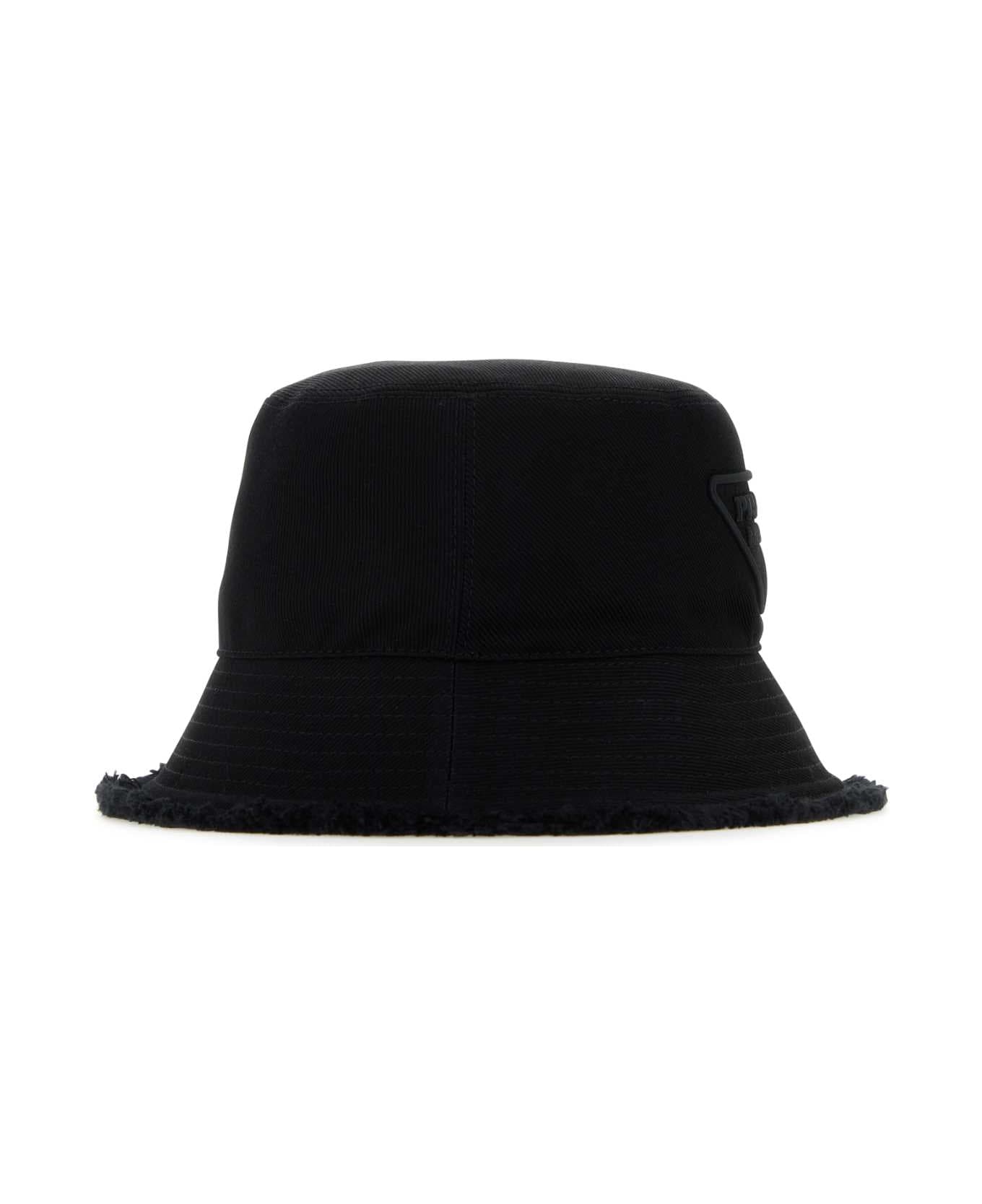 Prada Black Cotton Hat - NERO 帽子