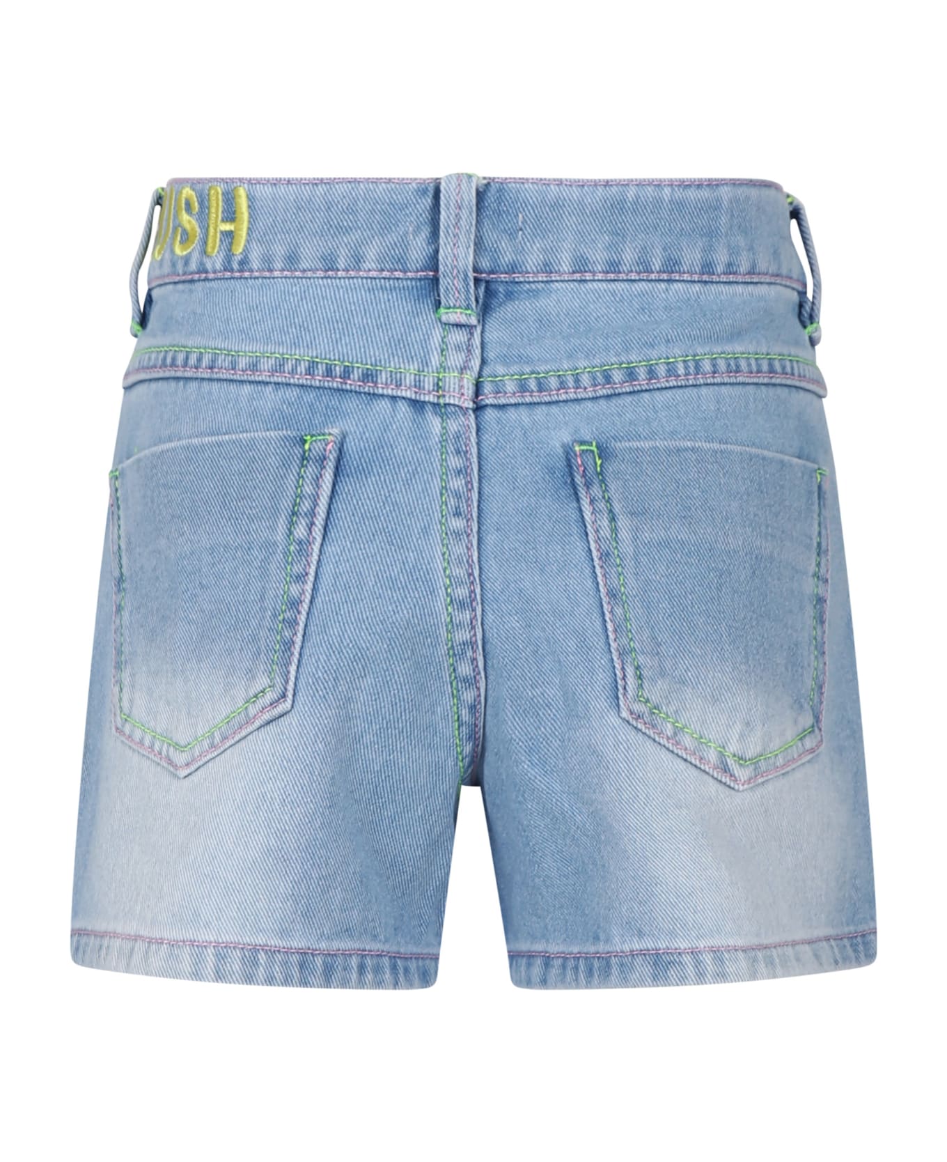 Billieblush Denim Shorts For Girl With All-over Embroidery - Denim ボトムス