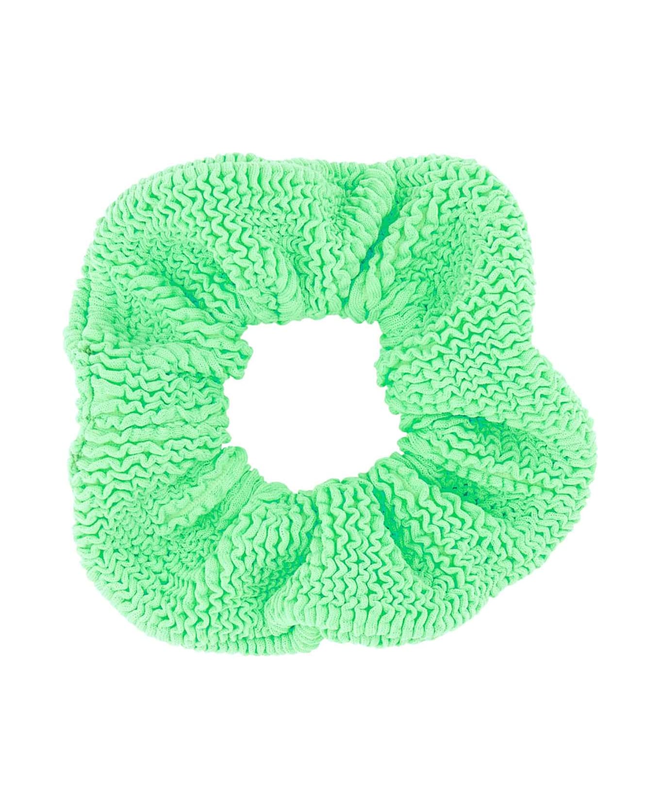 Hunza G Fluo Green Fabric Scrunchie - LIME
