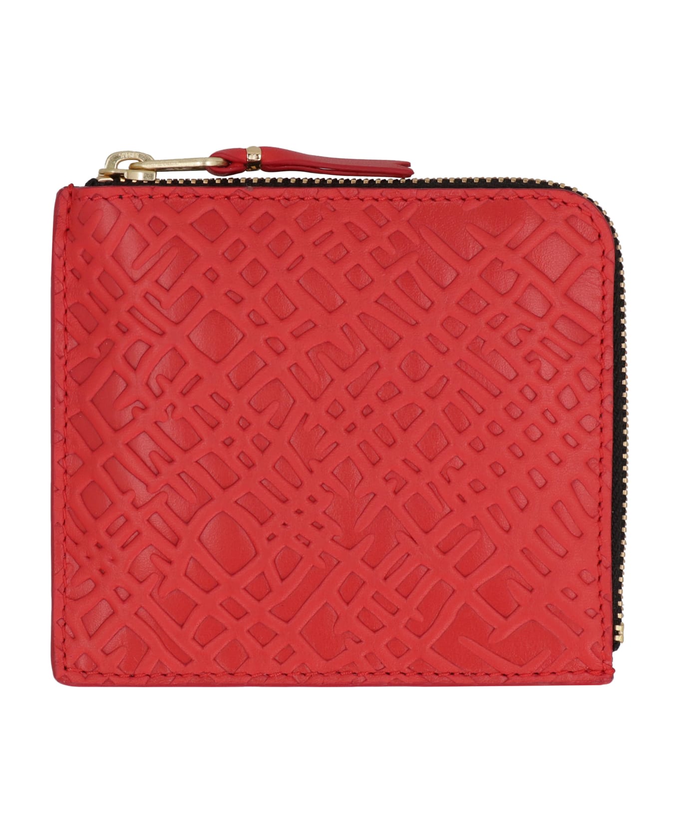 Comme des Garçons Wallet Leather Zipped Coin Purse - red