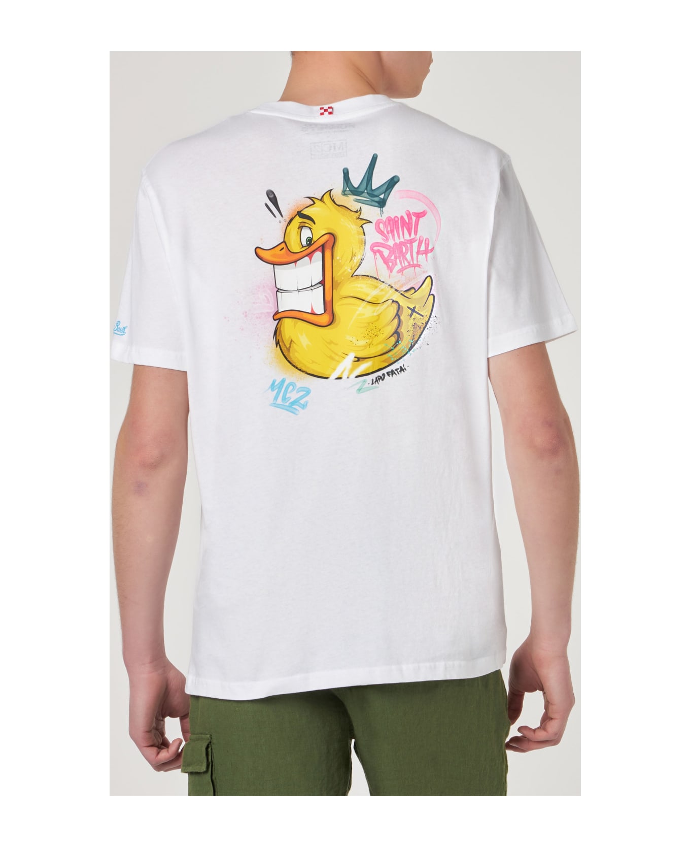 MC2 Saint Barth Man T-shirt With Crypto Duck Print | Crypto Puppets® Special Edition - WHITE シャツ