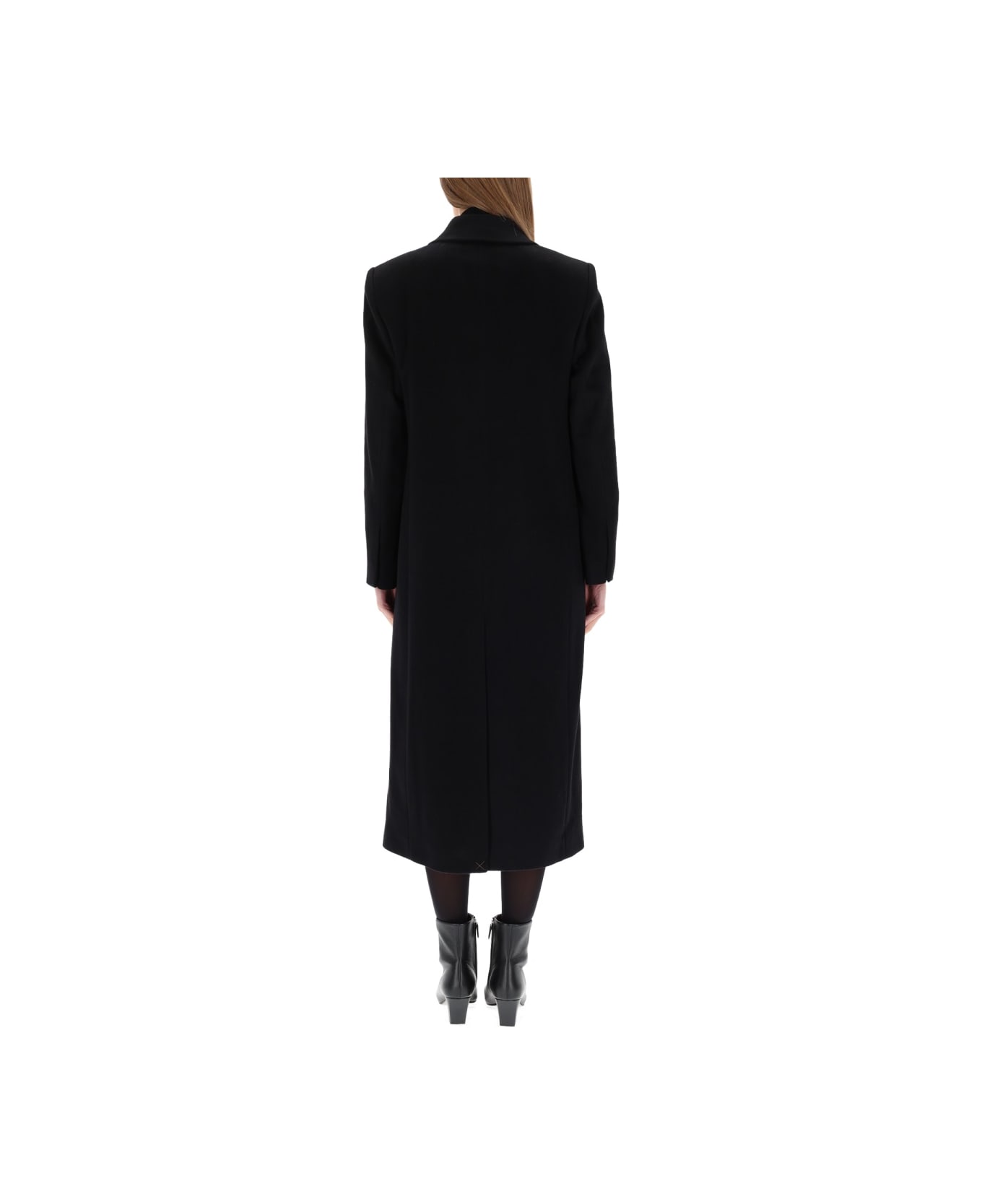Hugo Boss Double-breasted Midi Coat - BLACK