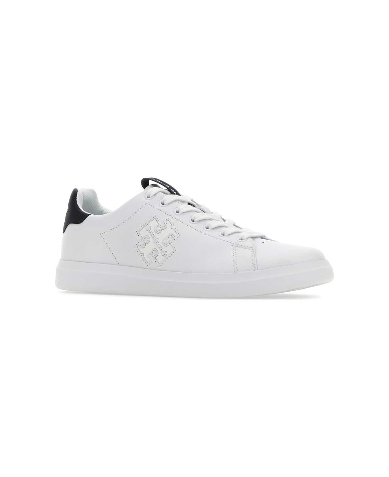 Tory Burch Chalk Leather Howell Court Sneakers - WHITEPERFECTNAVY
