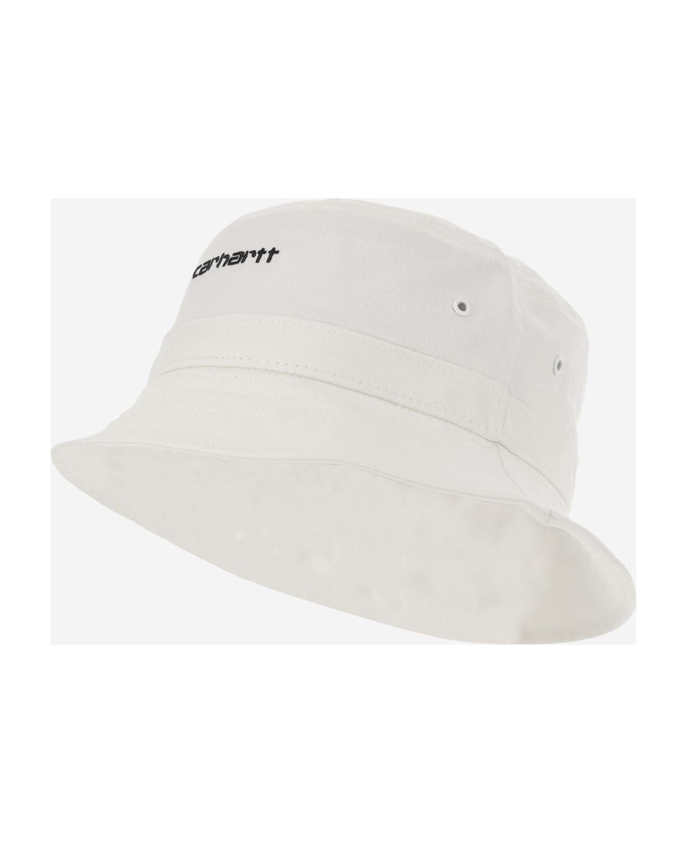Carhartt Canvas Bucket Hat With Logo - White