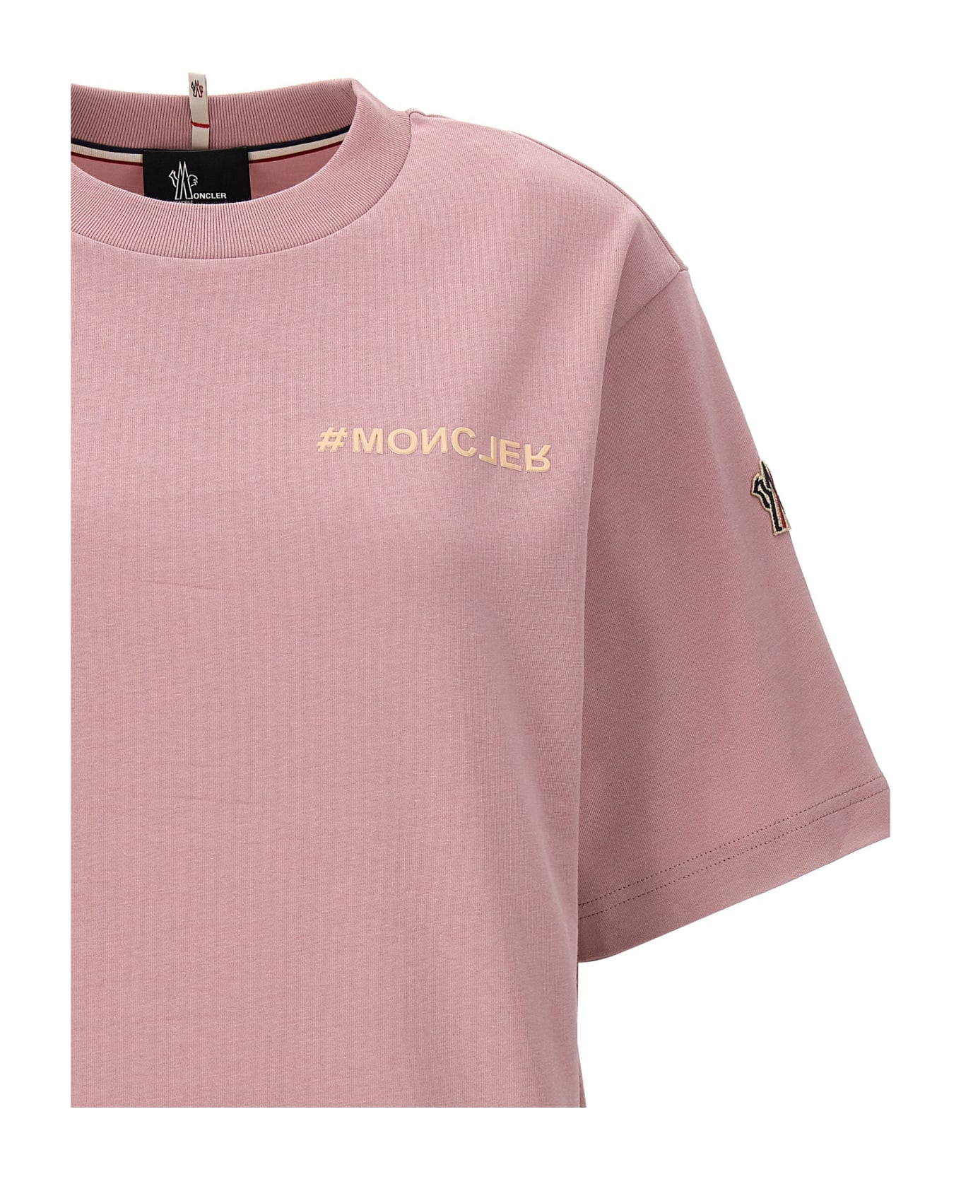 Moncler Grenoble Logo Print T-shirt - Pink