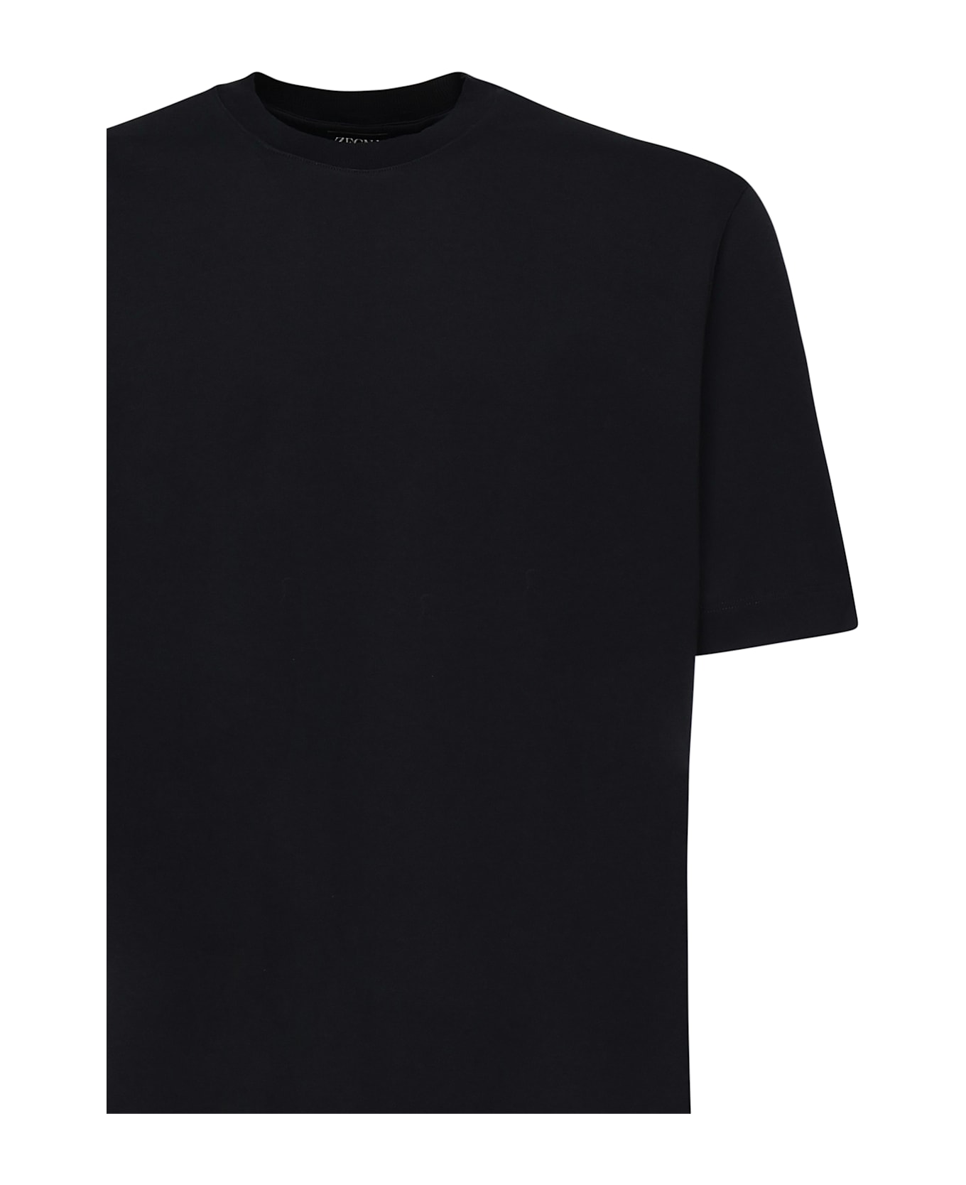 Zegna Cotton And Silk T-shirt - Black