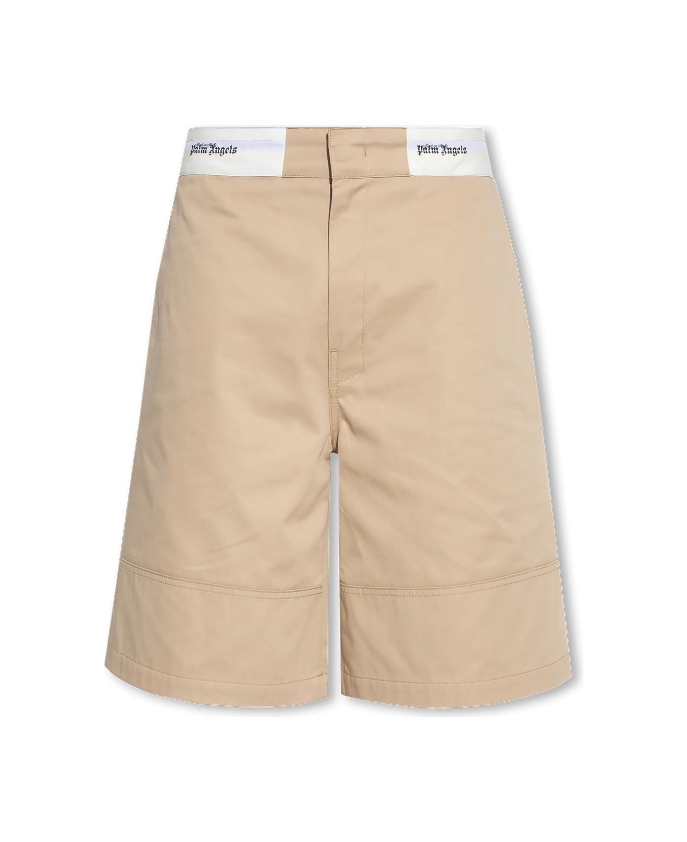 Palm Angels Shorts With Logo - Beige
