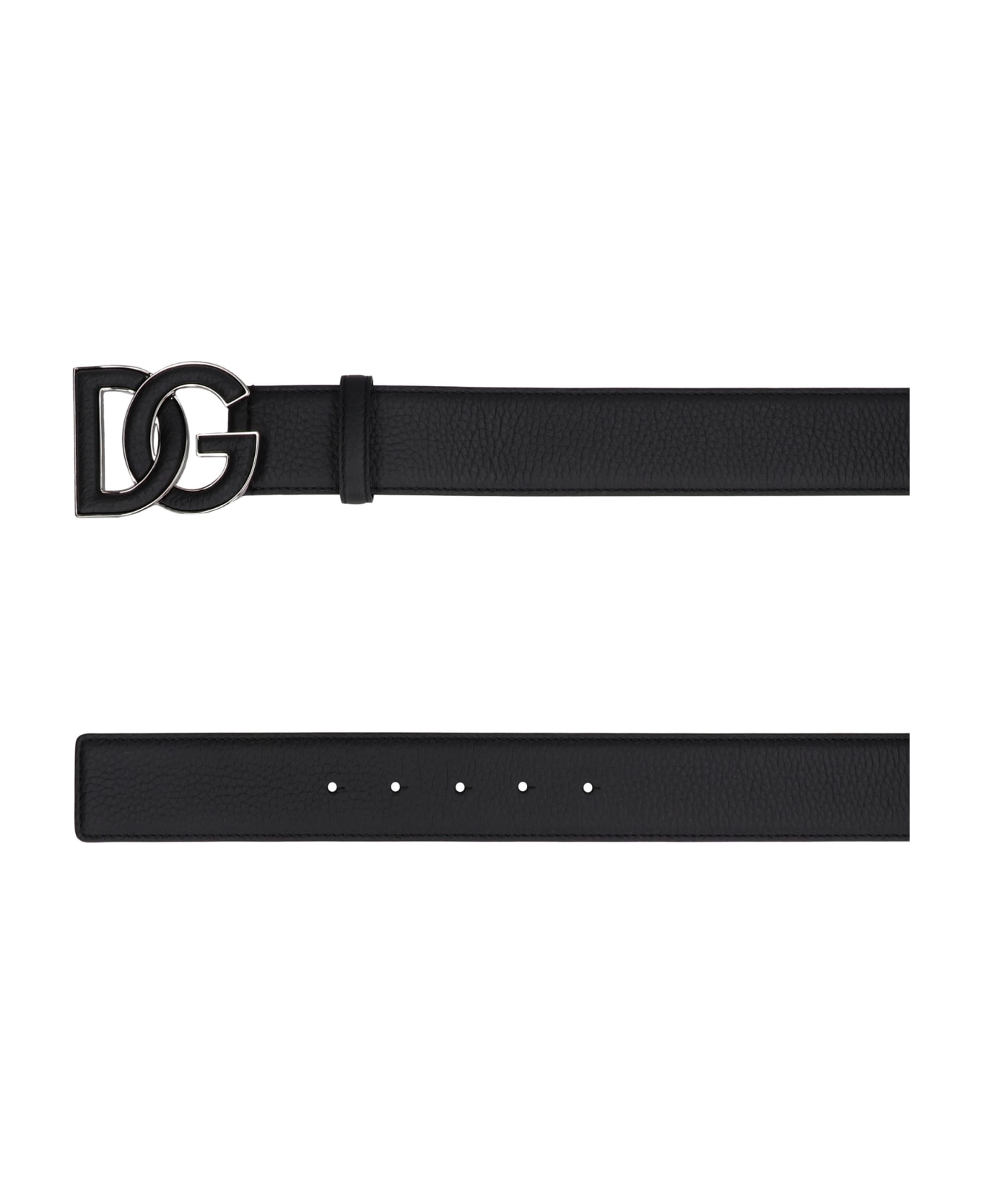 Dolce & Gabbana Calf Leather Belt With Buckle - Nero
