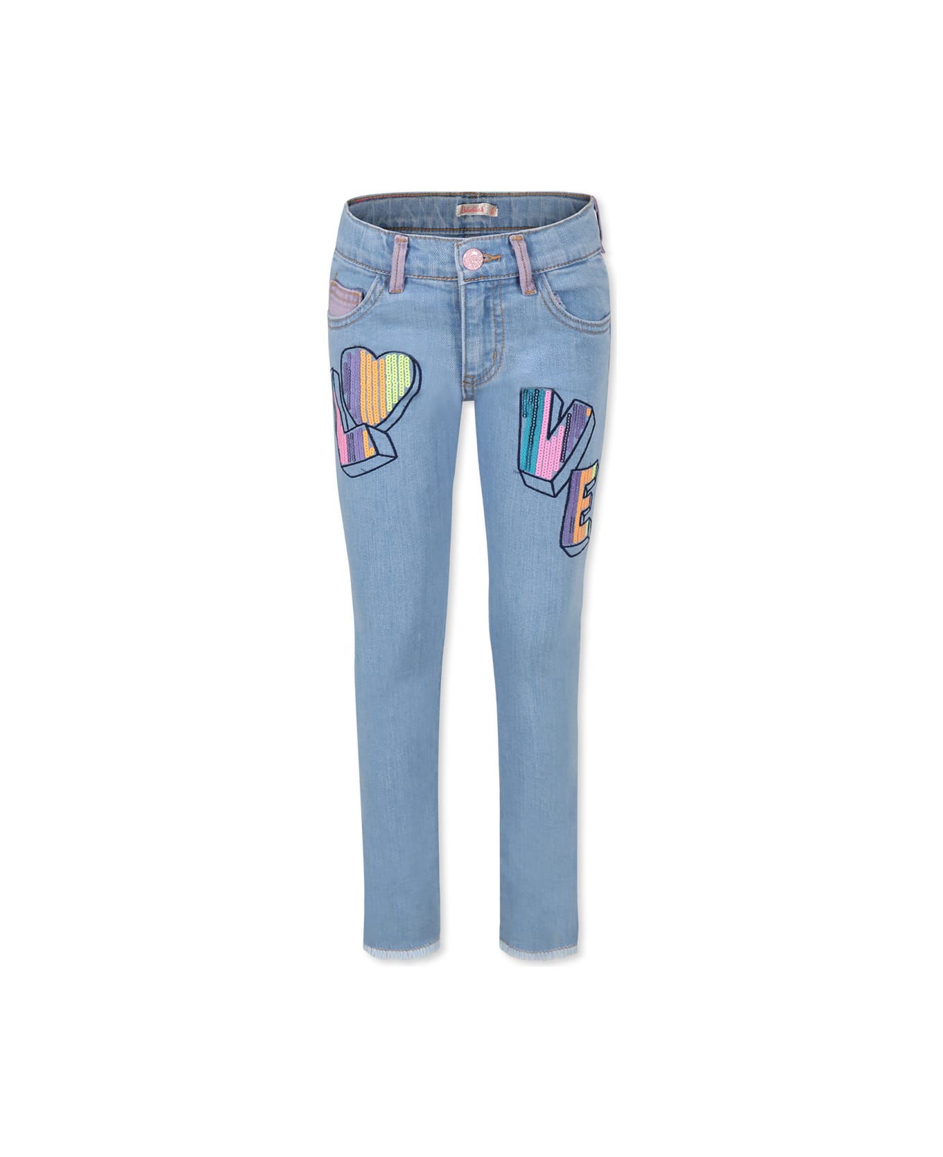 Billieblush Denim Jeans For Girl With Writing - Denim
