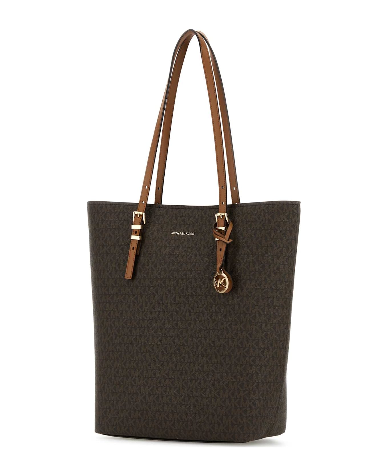 Michael Kors Printed Canvas Large Quinn Shopping Bag - BRNACORN