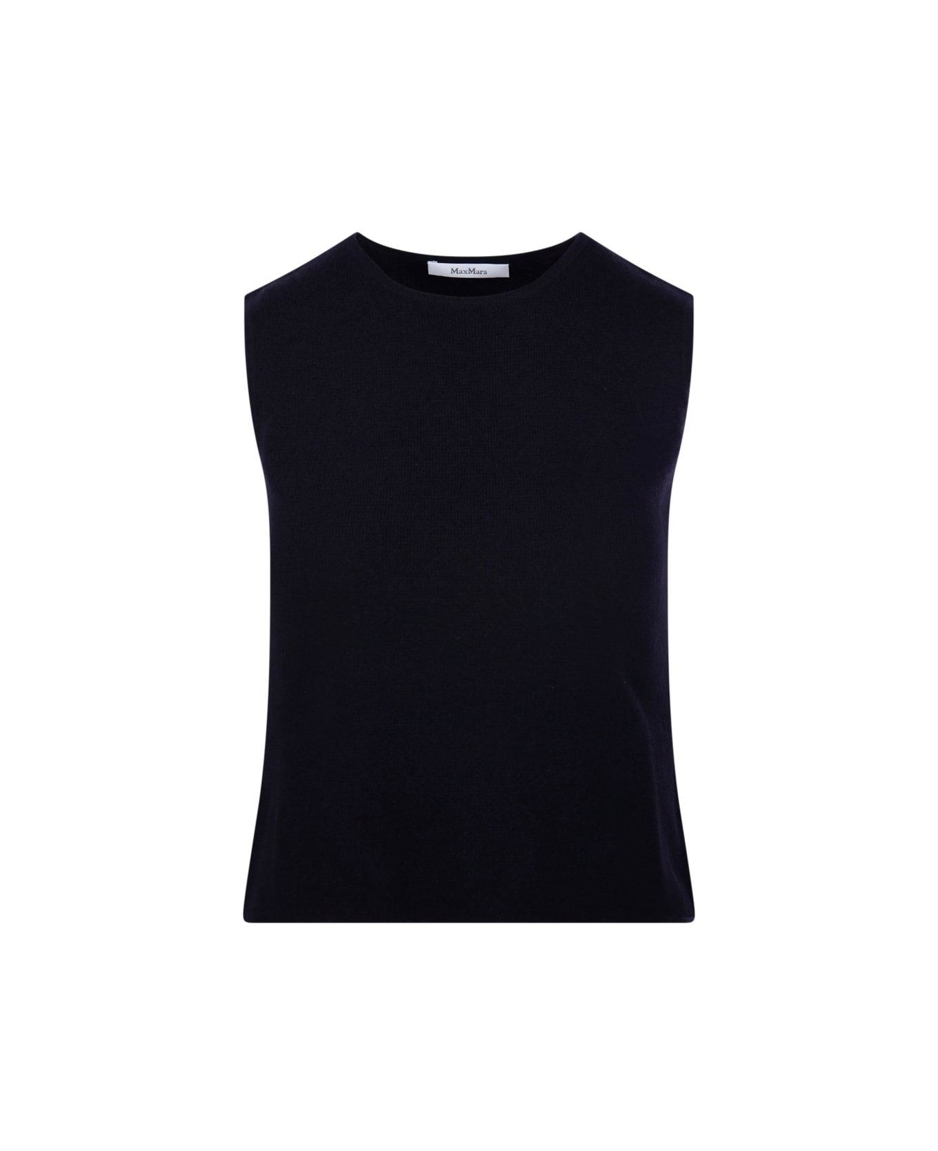 Max Mara Crewneck Sleeveless Top - BLUE