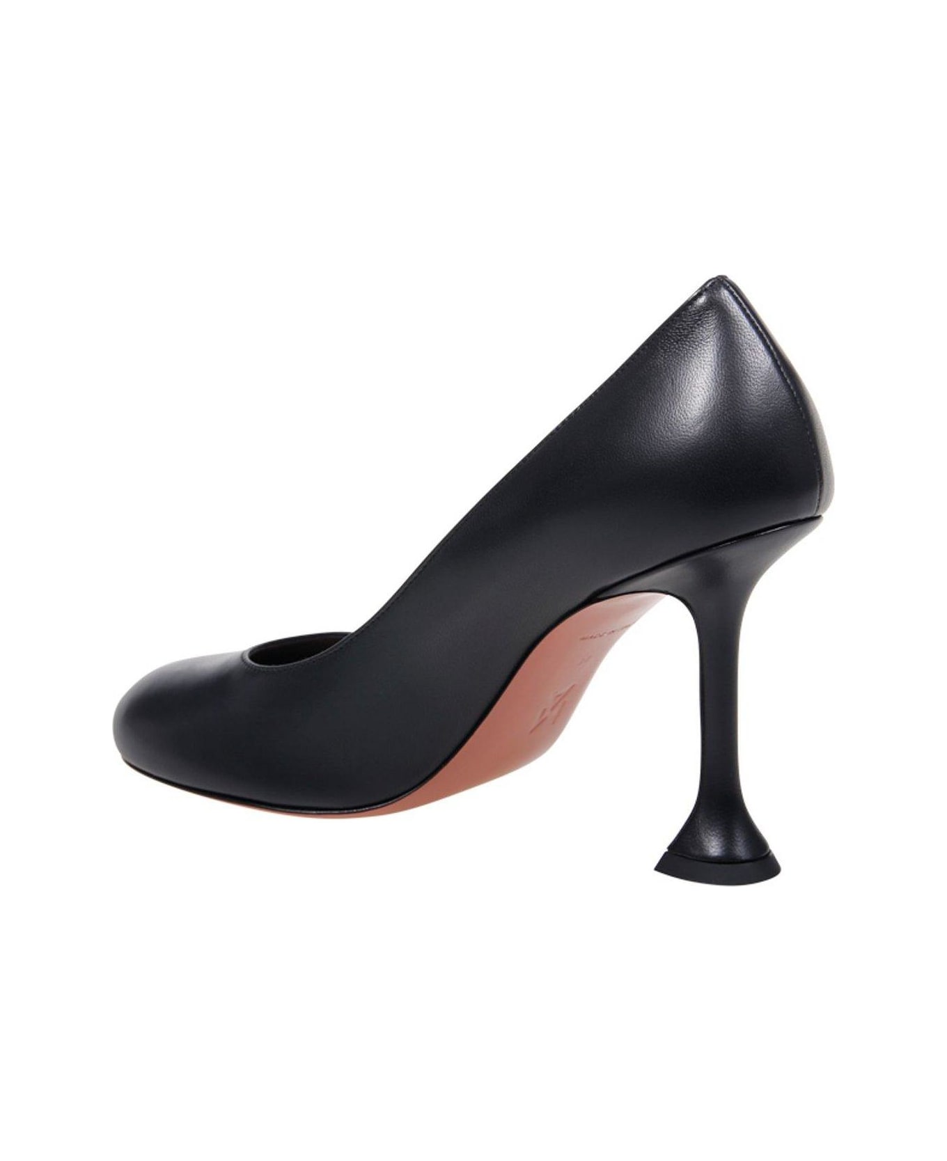 Amina Muaddi Iris Round Toe Pumps - Black