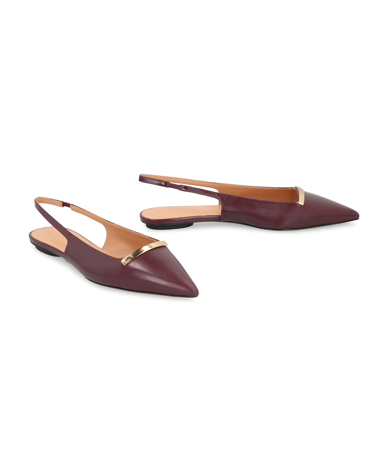 Tod's Pointy-toe Slingback Ballet Flats - Burgundy