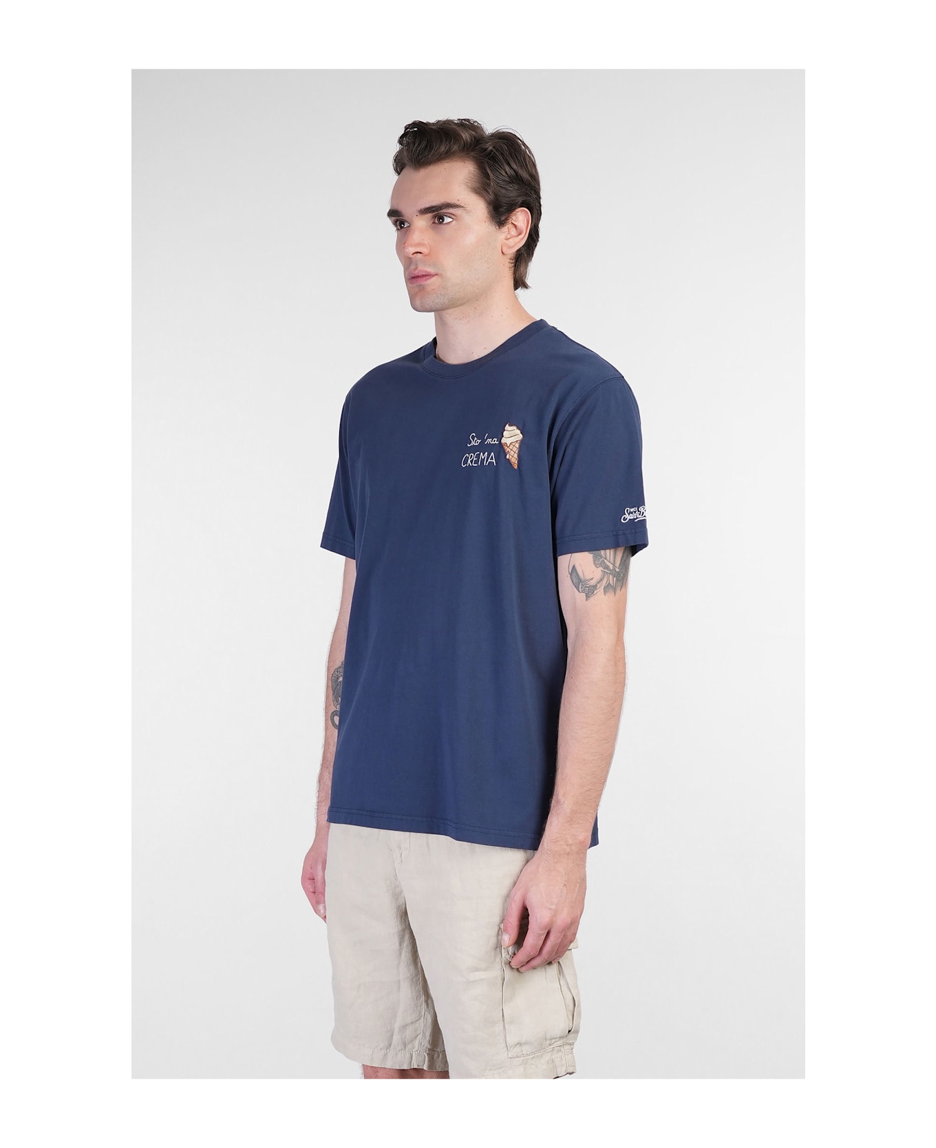 MC2 Saint Barth Portofino T-shirt In Blue Cotton - blue