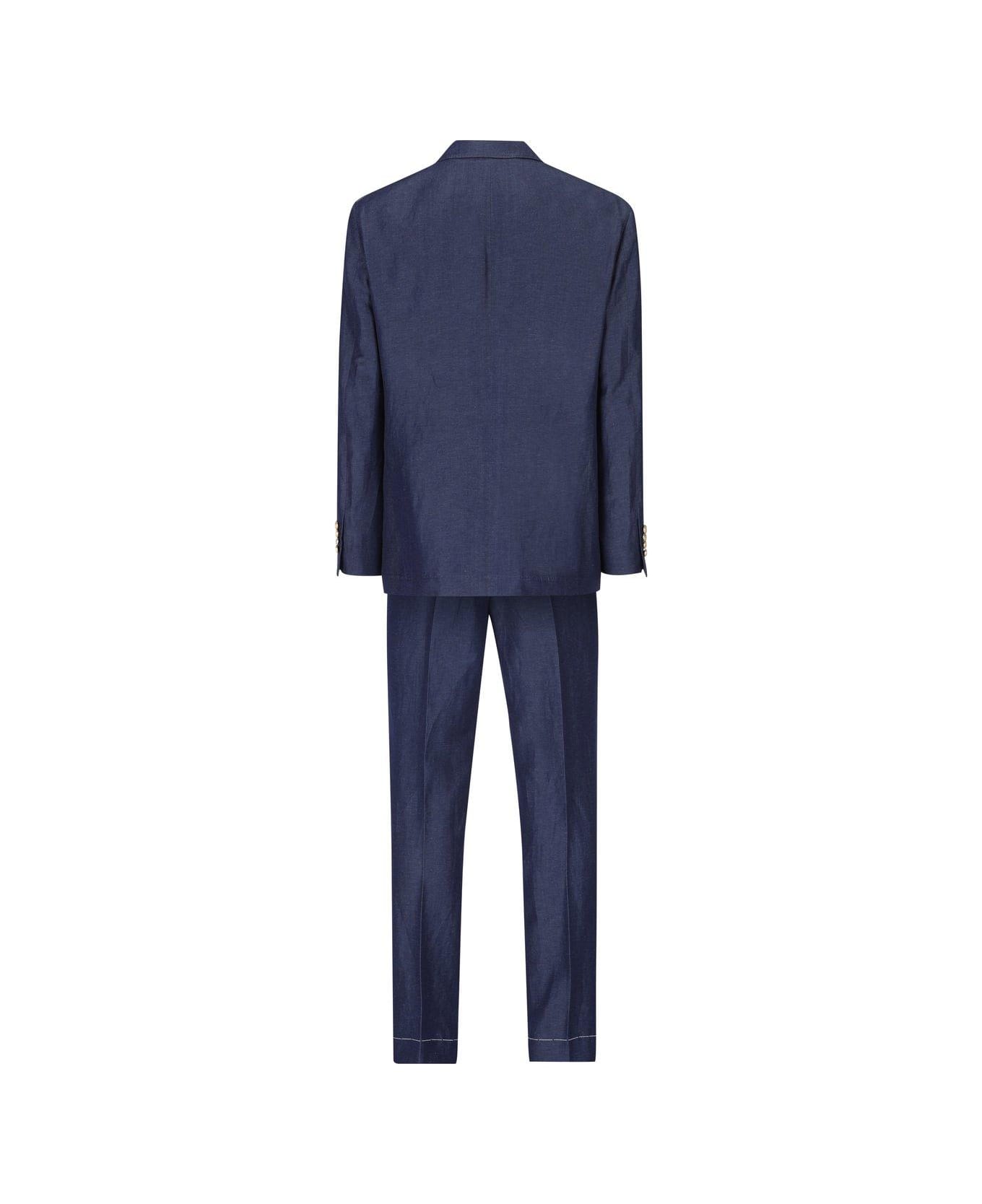 Brunello Cucinelli Double-breasted Suit - BLU スーツ