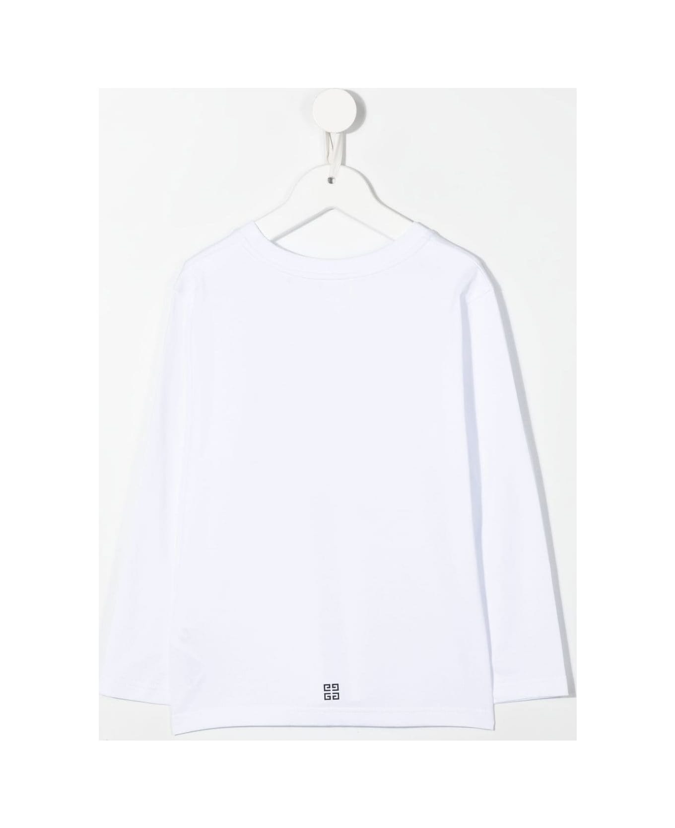 Givenchy Kids White Long Sleeve T-shirt In Printed Jersey - WHITE Tシャツ＆ポロシャツ