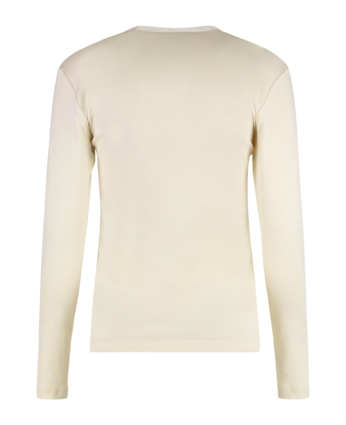 Fabiana Filippi T-shirt Long Sleeve Cotton T-shirt - panna