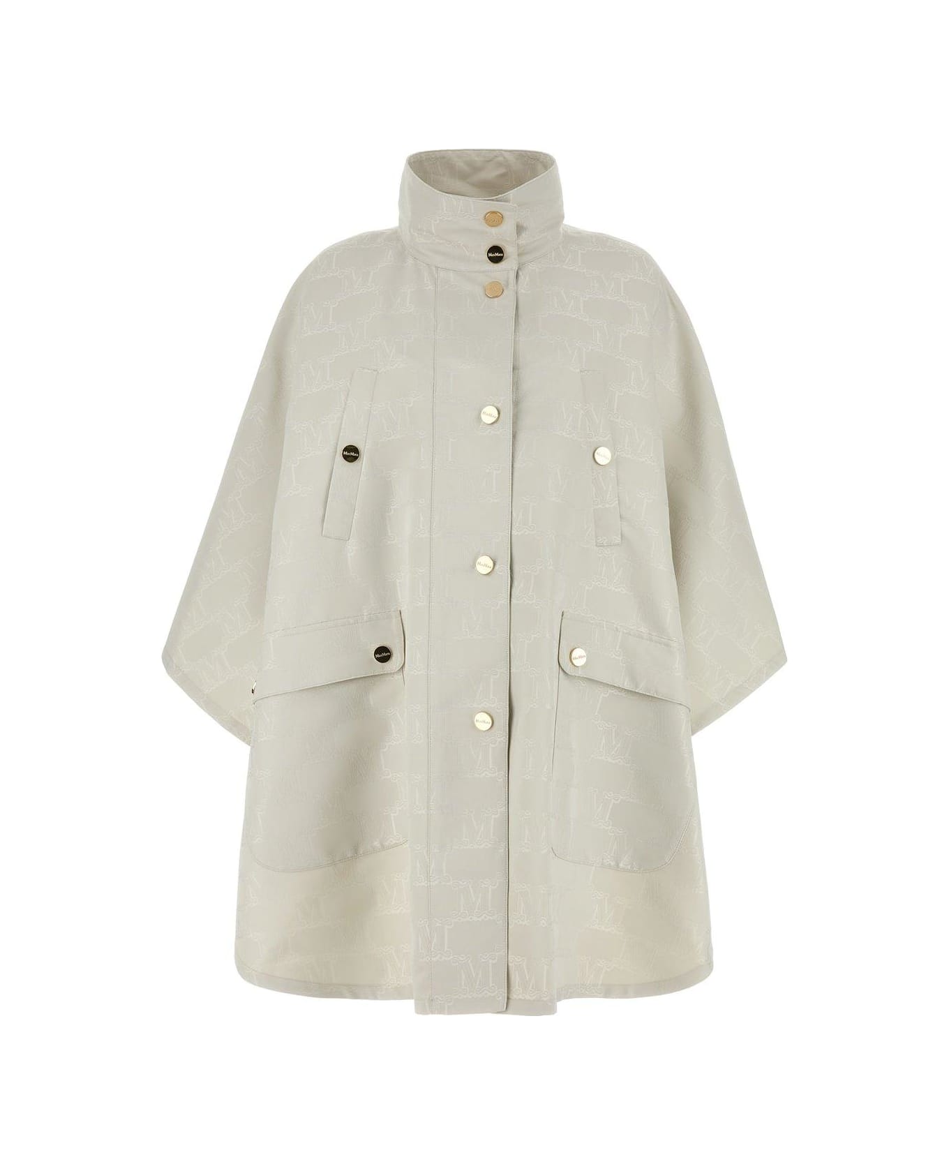 Max Mara Monogrammed Button-up Coat - WHITE コート