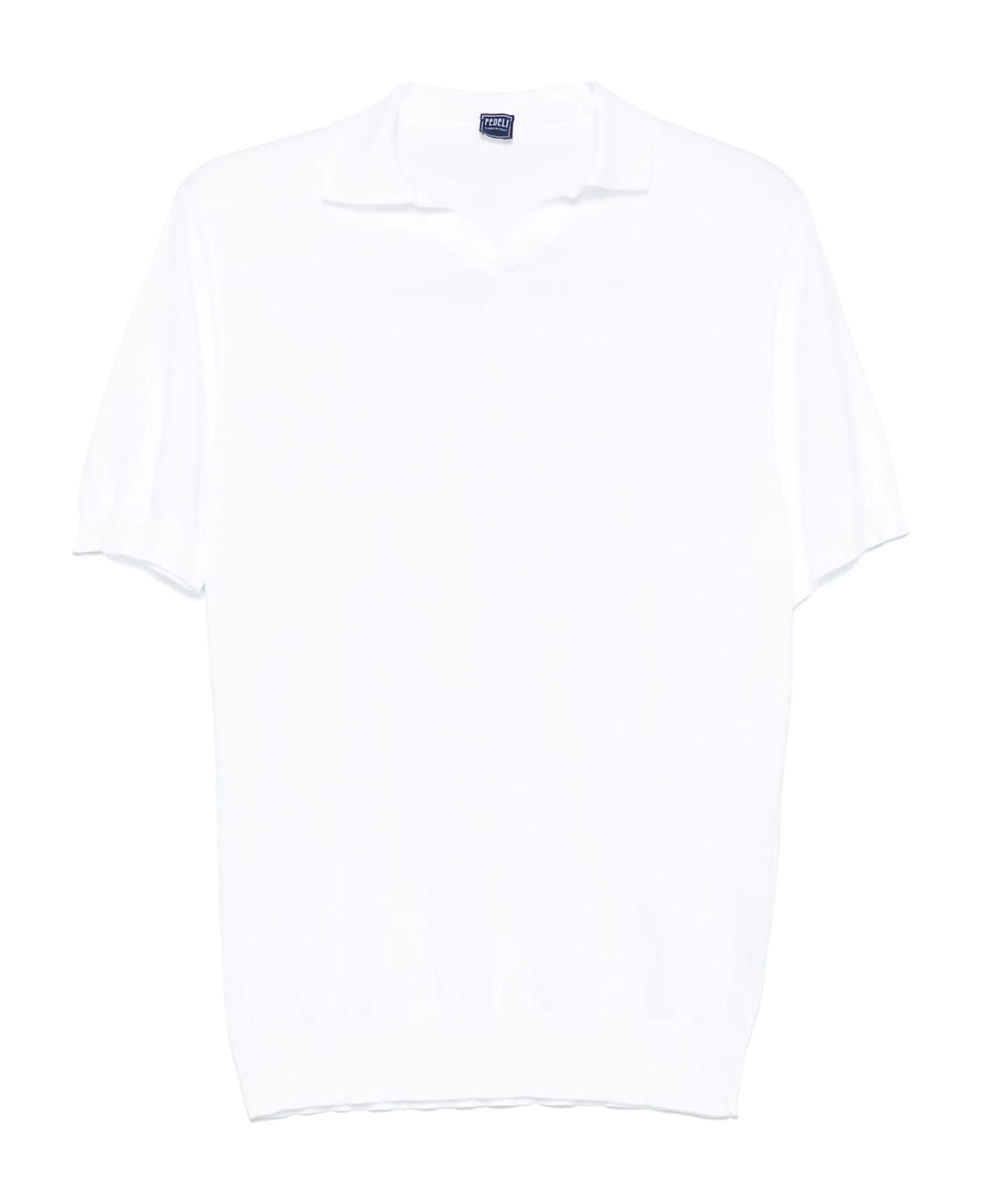 Fedeli White Cotton Polo Shirt - WHITE