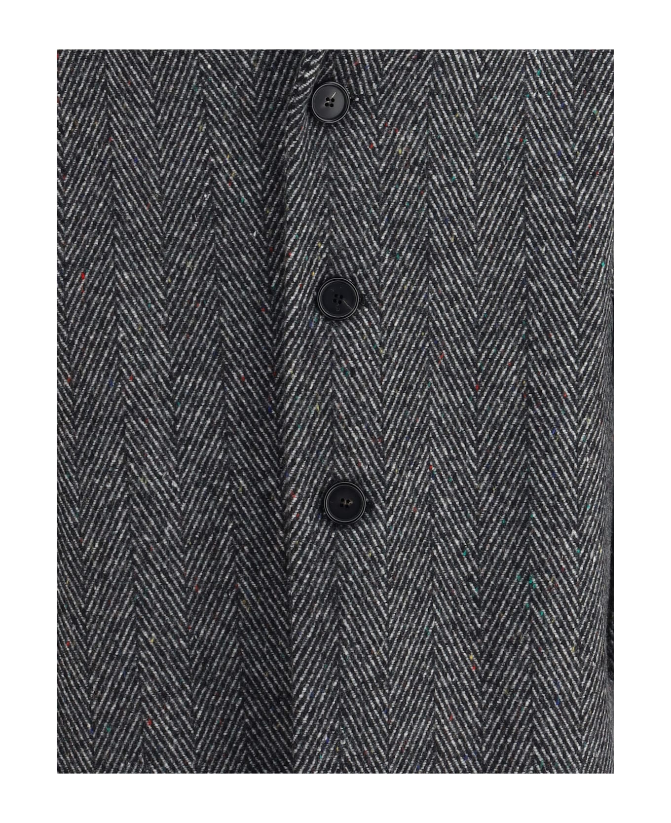Givenchy Herringbone Coat - Black