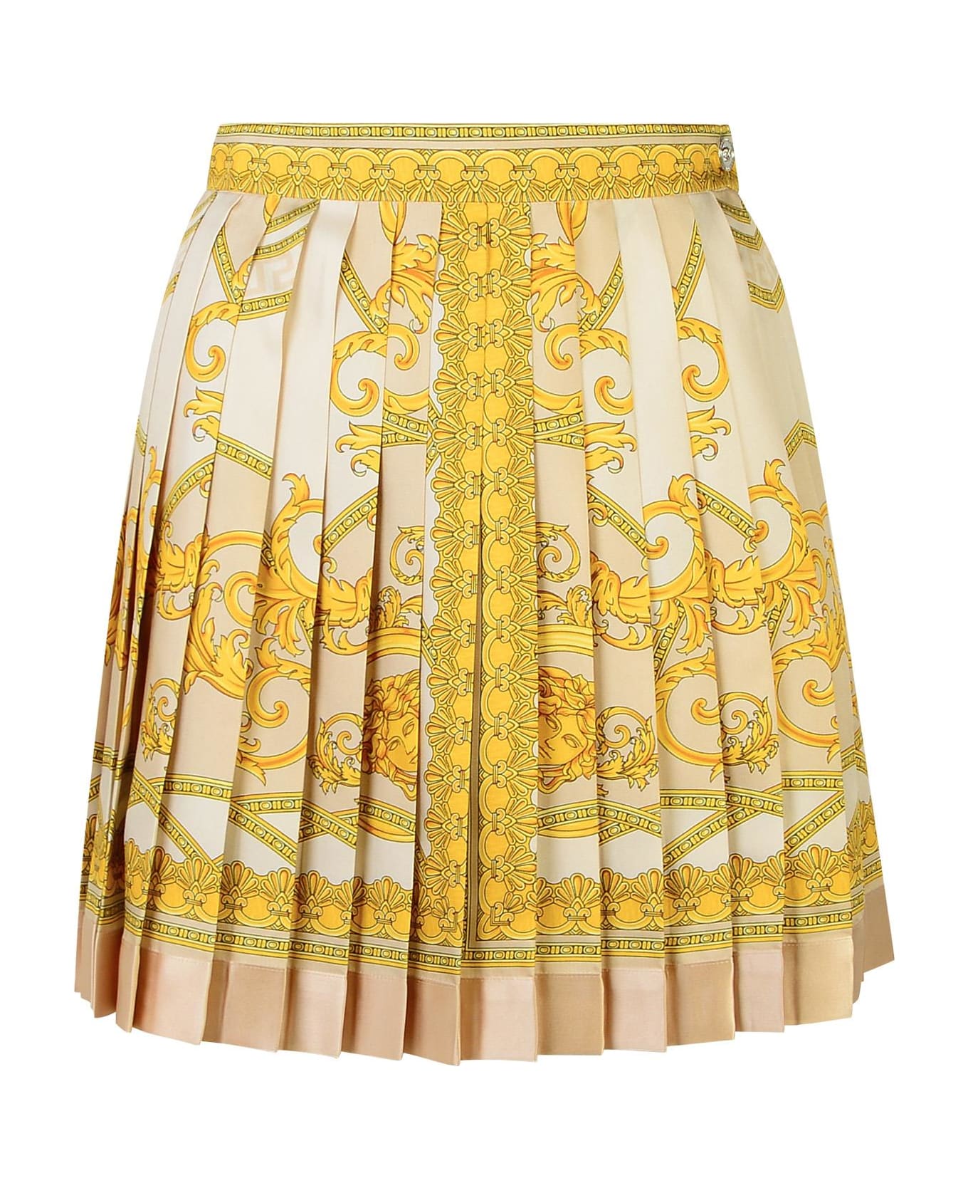 Versace 
barocco
 Beige Silk Skirt - BEIGE スカート