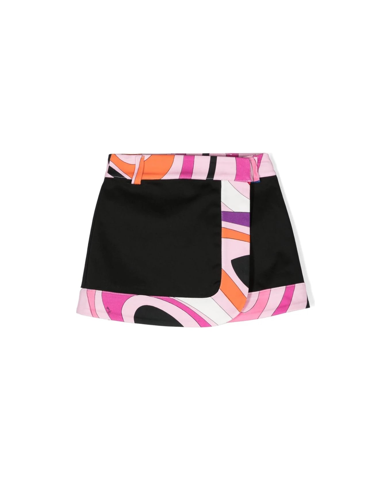 Pucci Black Wrap Mini Skirt With Iride Border - Black ボトムス