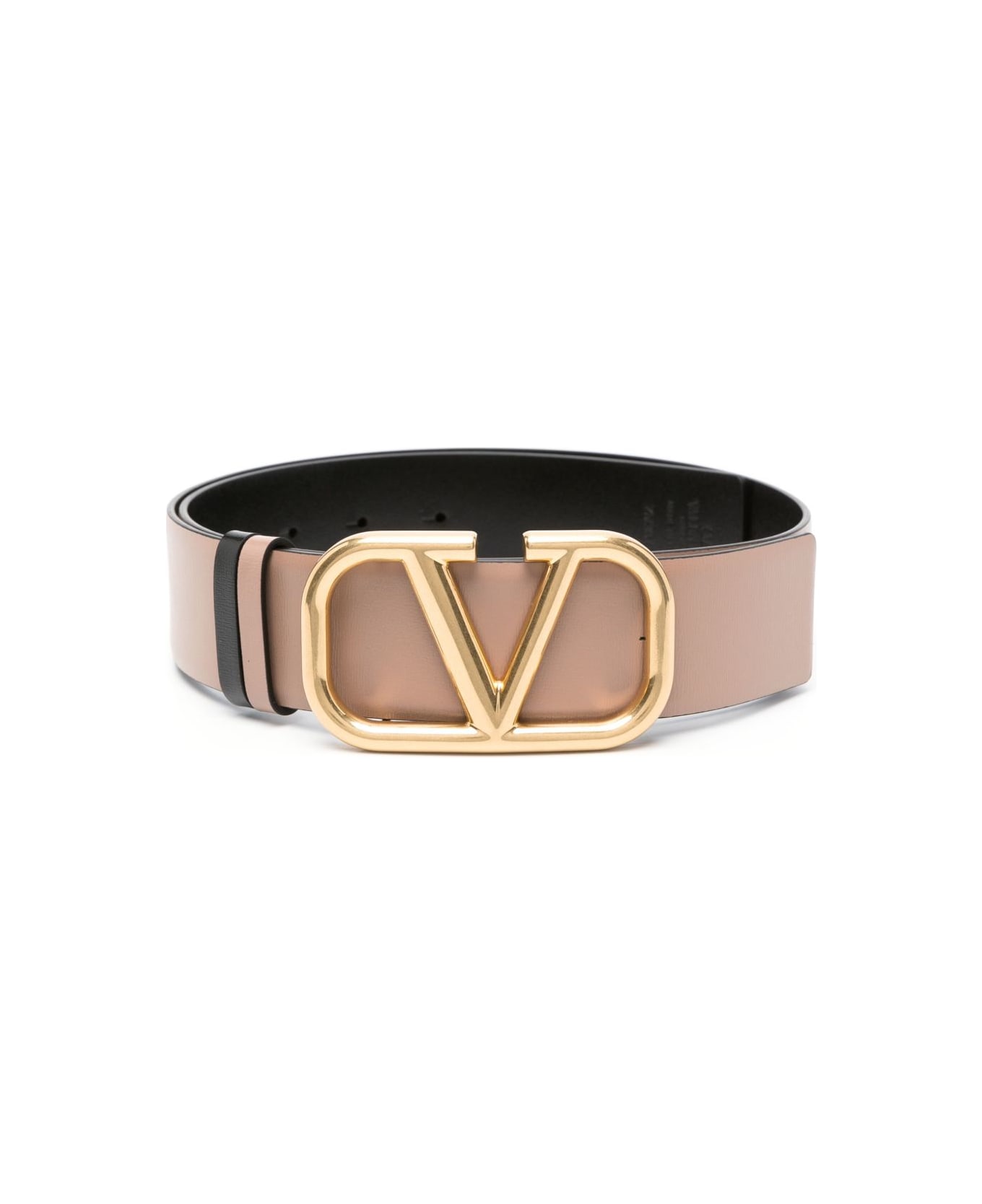 Valentino Garavani Leather Reversible Vlogo Belt - Powder