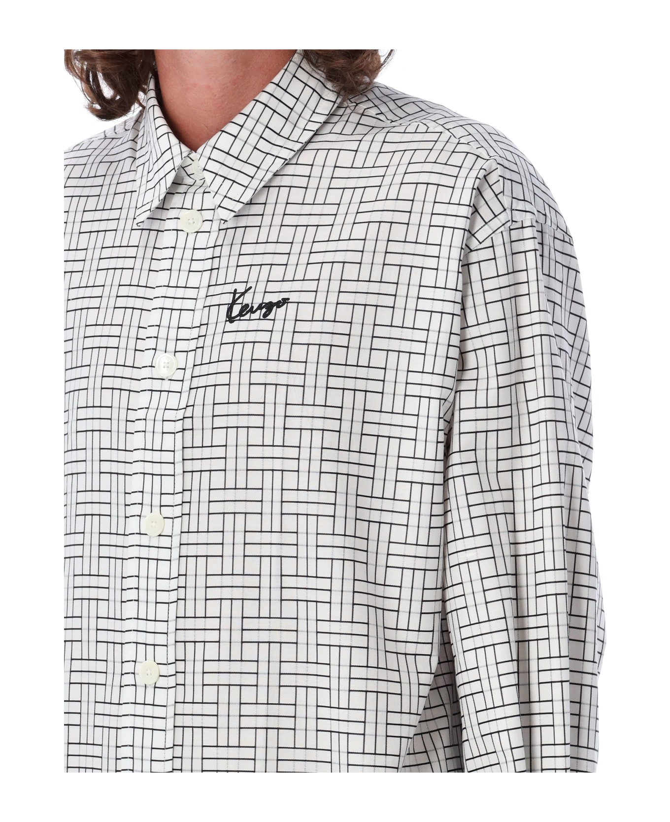 Kenzo Weave Oversize Shirt - WHITE