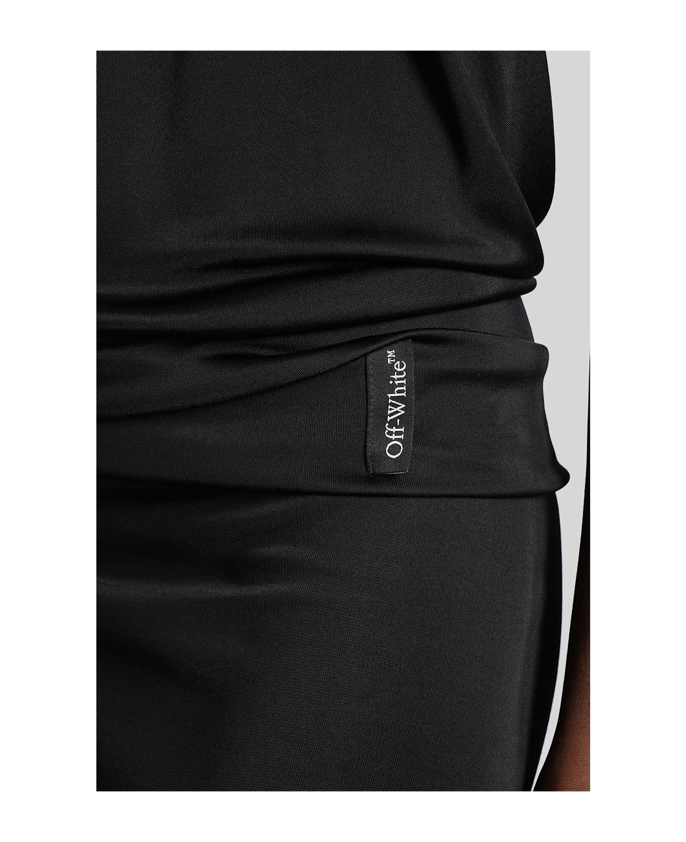 Off-White Mini Dress In Black Viscose - black