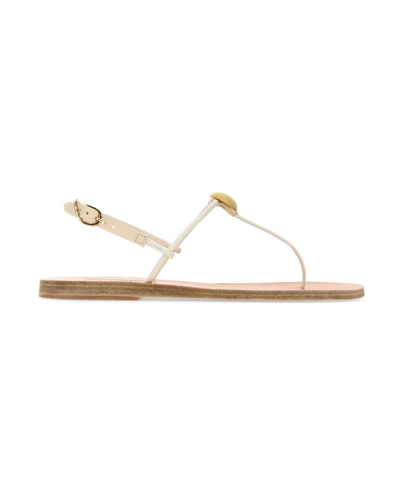 Ancient Greek Sandals White Leather Dimitra Thong Sandals - OFFWHITE