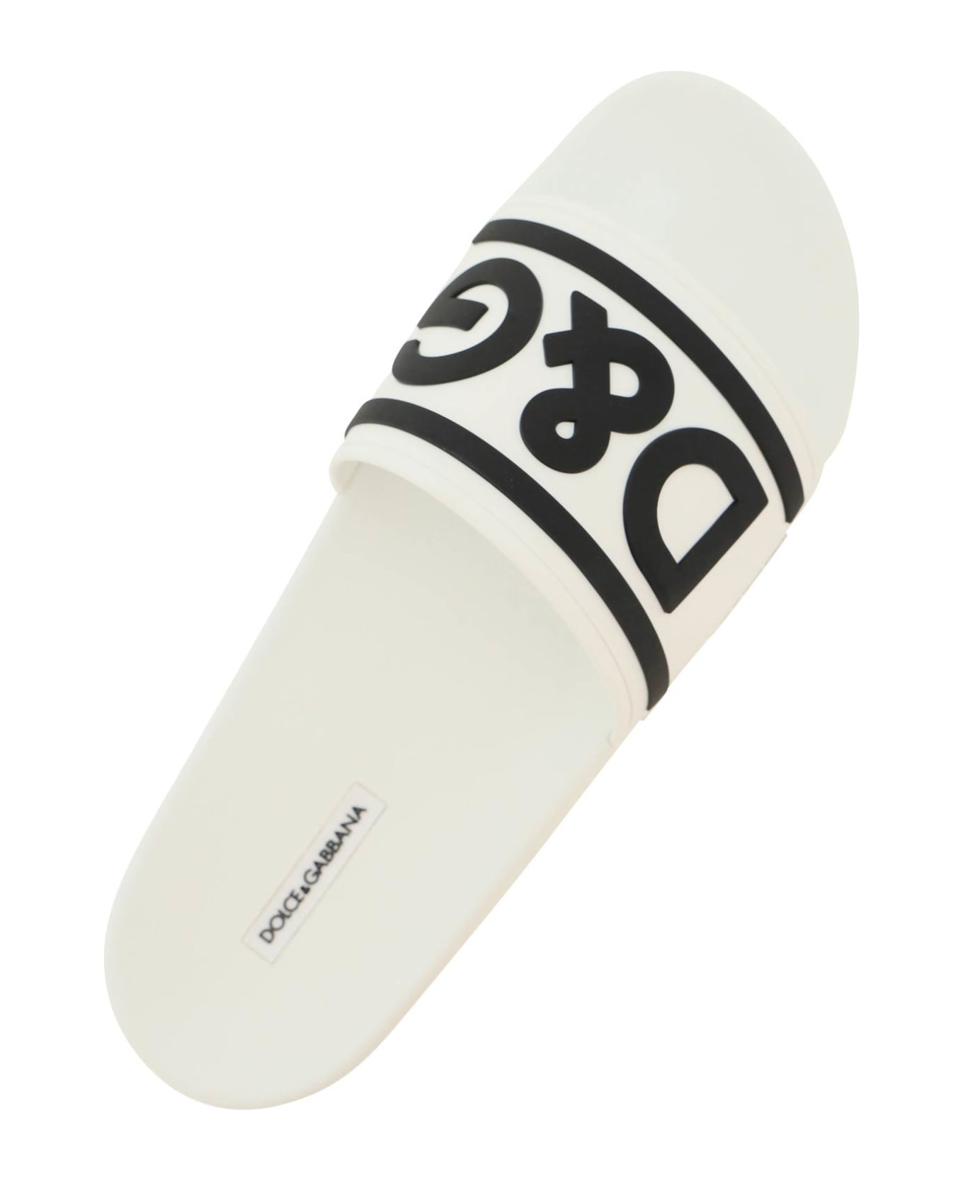 Dolce & Gabbana Logo Rubber Slides - White その他各種シューズ