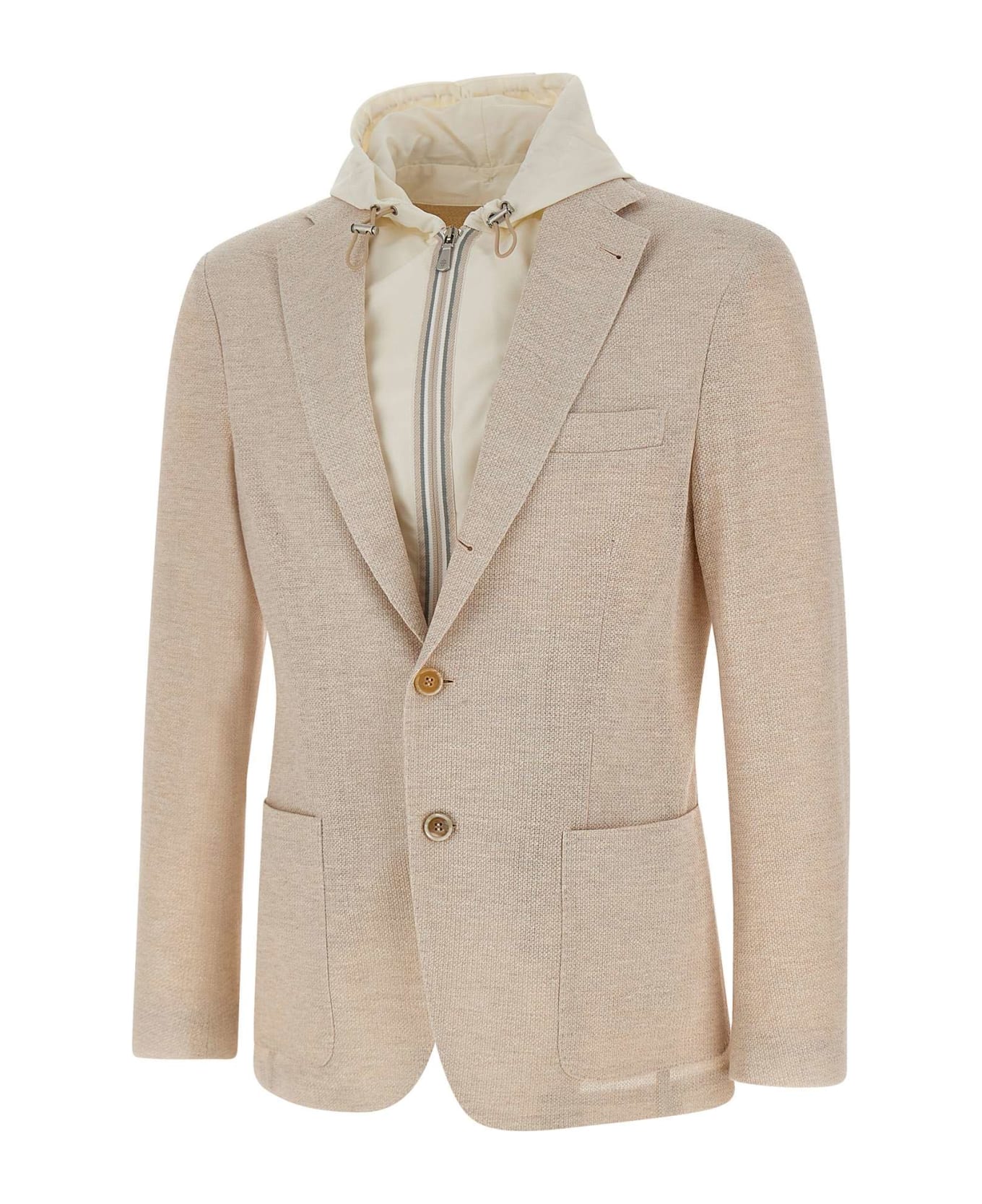Eleventy Linen And Cotton Jacket - BEIGE