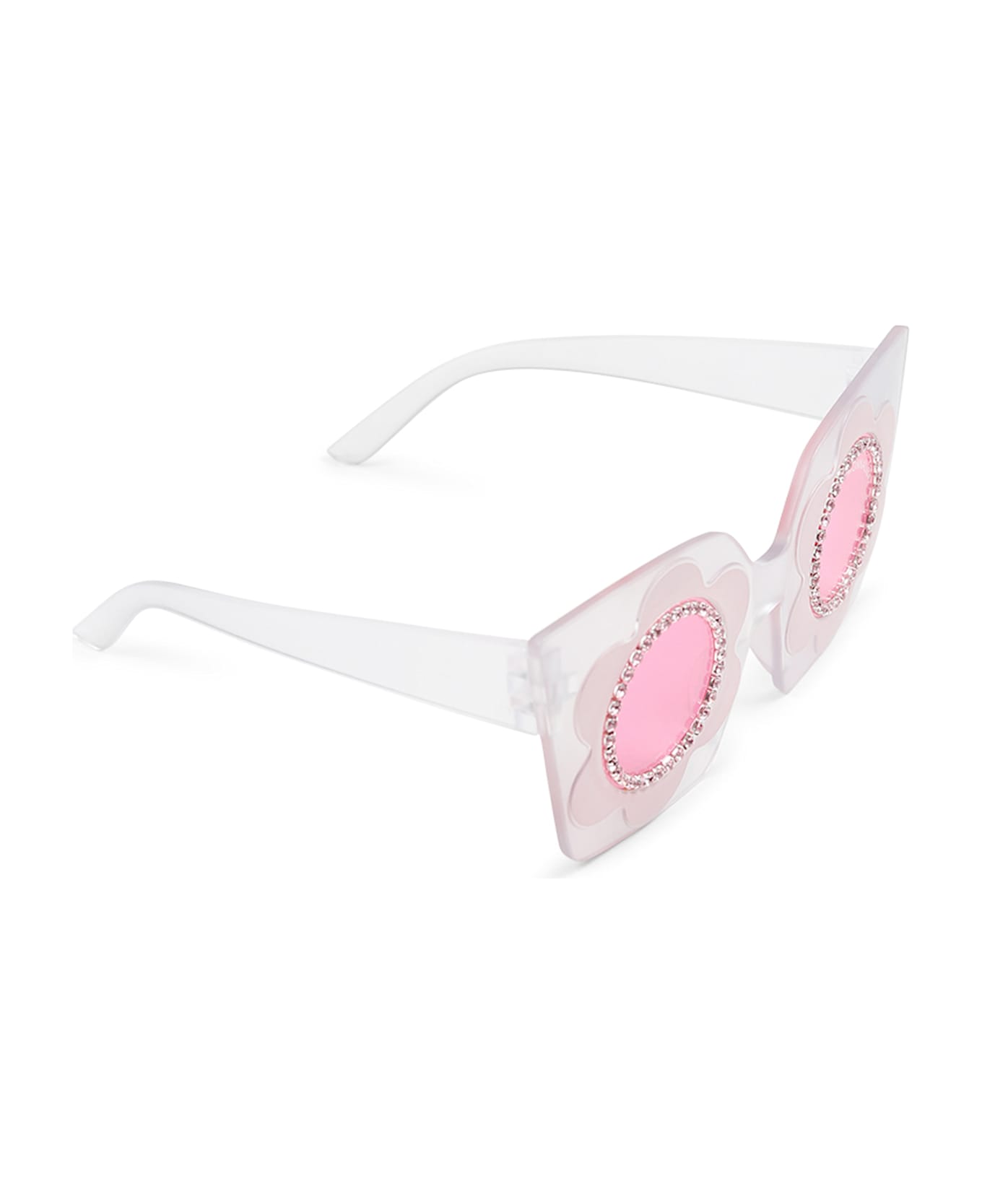 Monnalisa Pink Sunglasses For Girl With Rhinestones - Pink