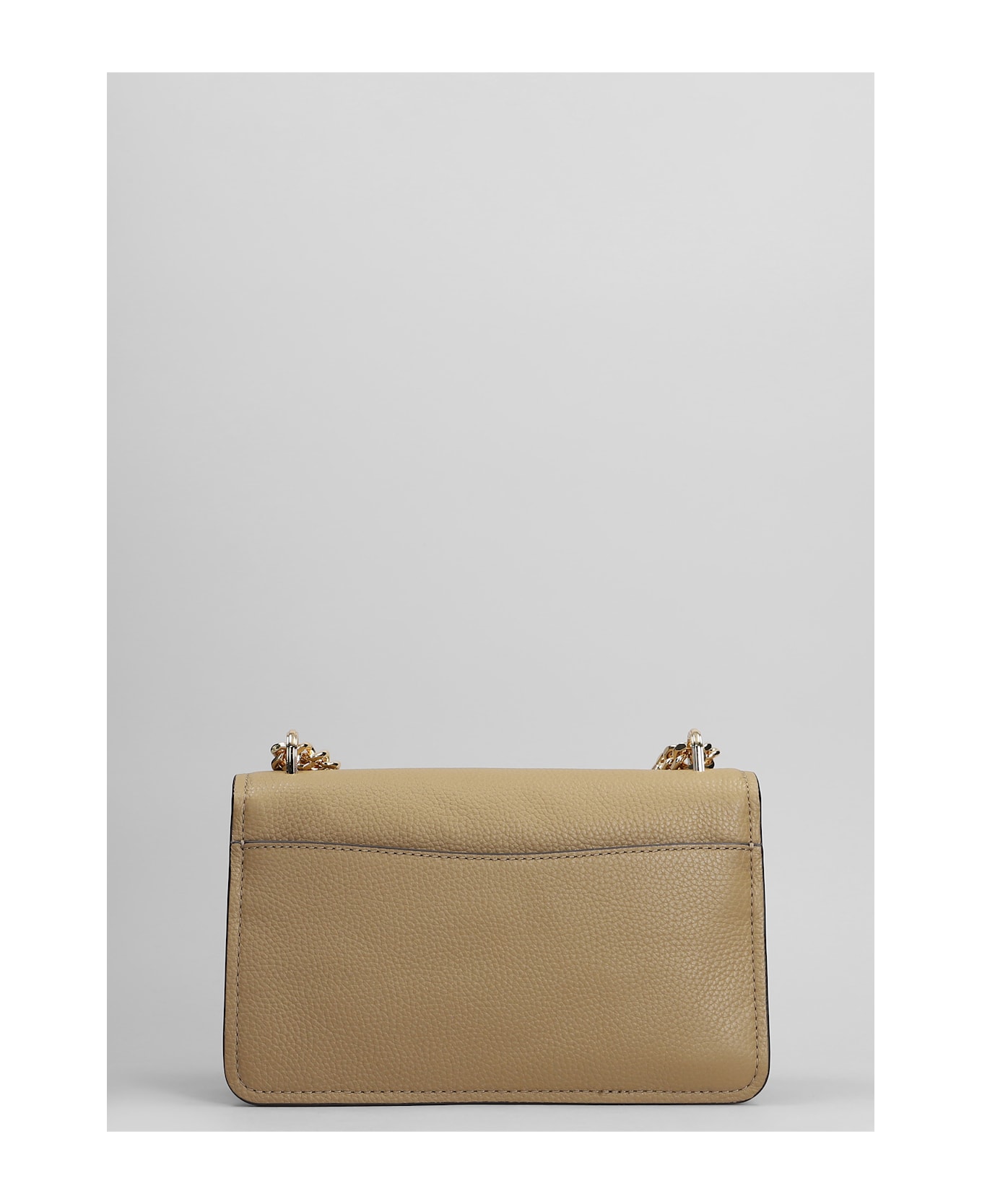 Michael Kors Claire Shoulder Bag In Taupe Leather - taupe