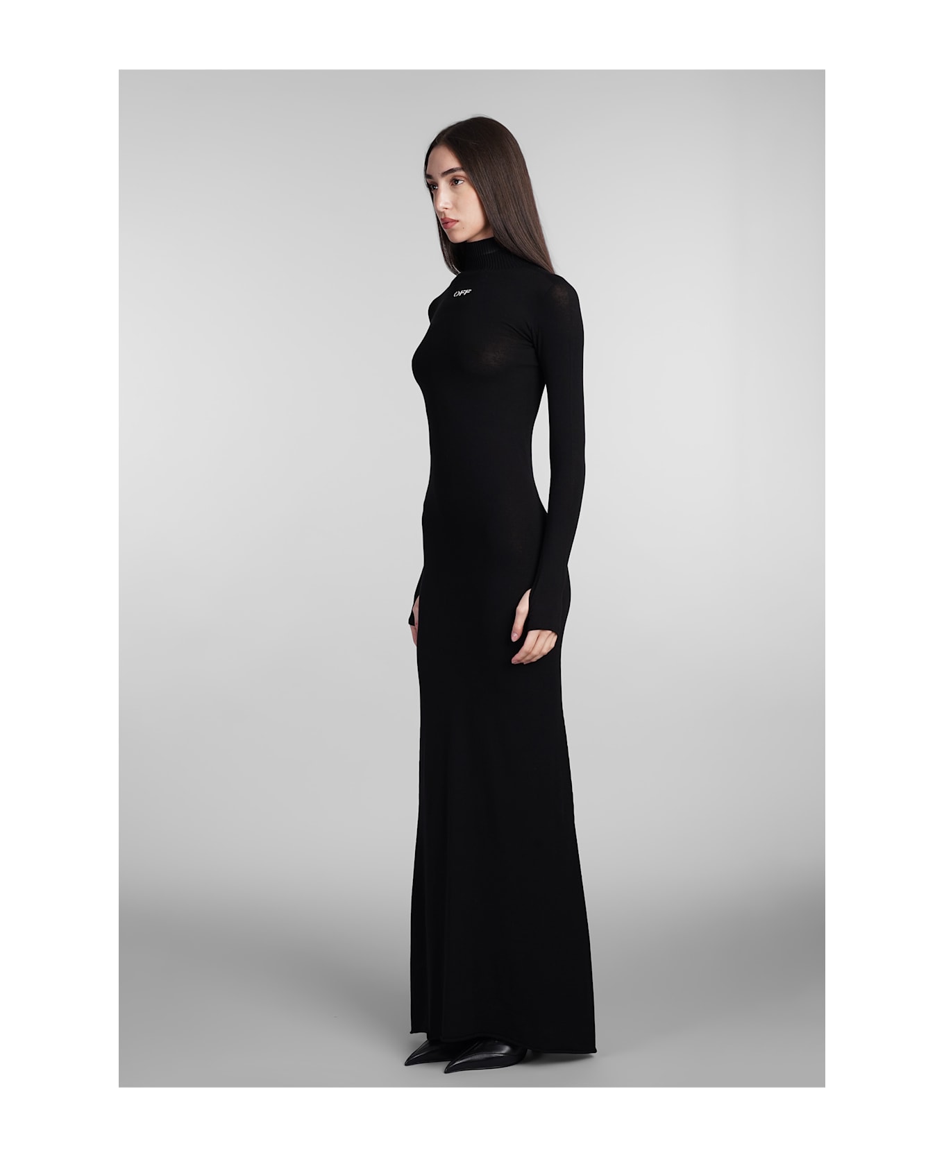 Off-White Dress In Black Viscose - black