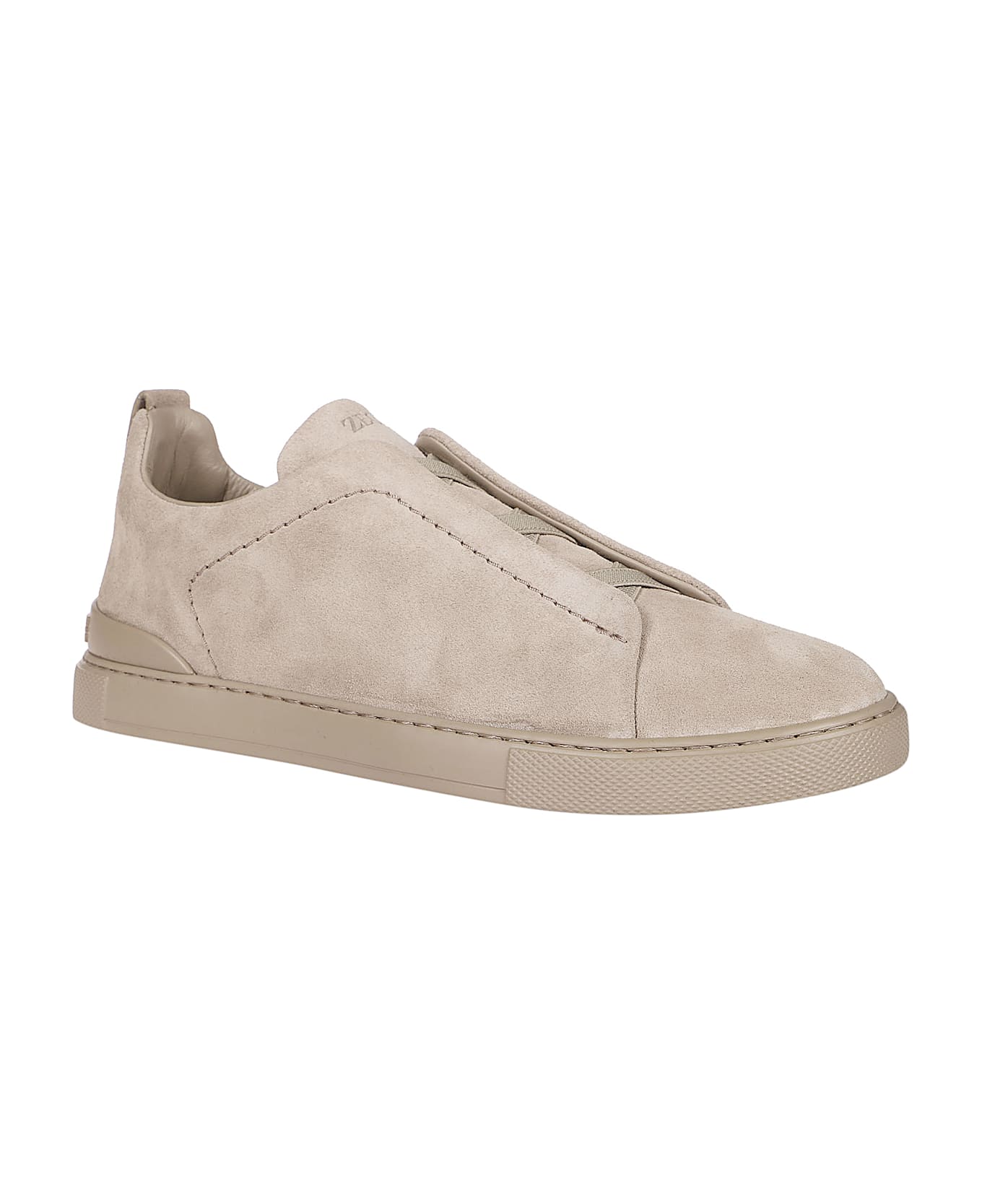 Zegna Triple Stitch Low Top Sneakers - Ads Light Taupe