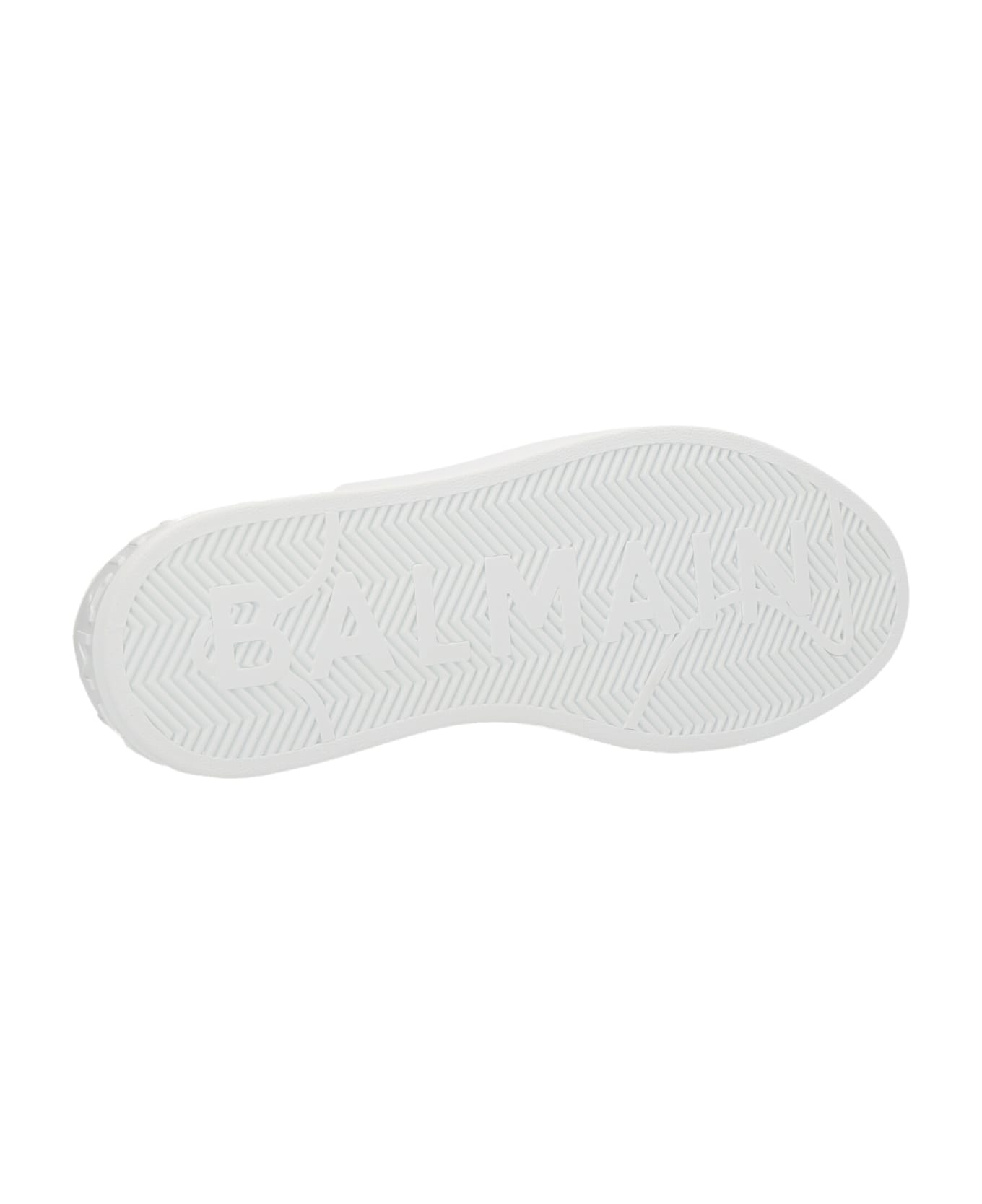 Balmain Logo Leather Sneakers - White